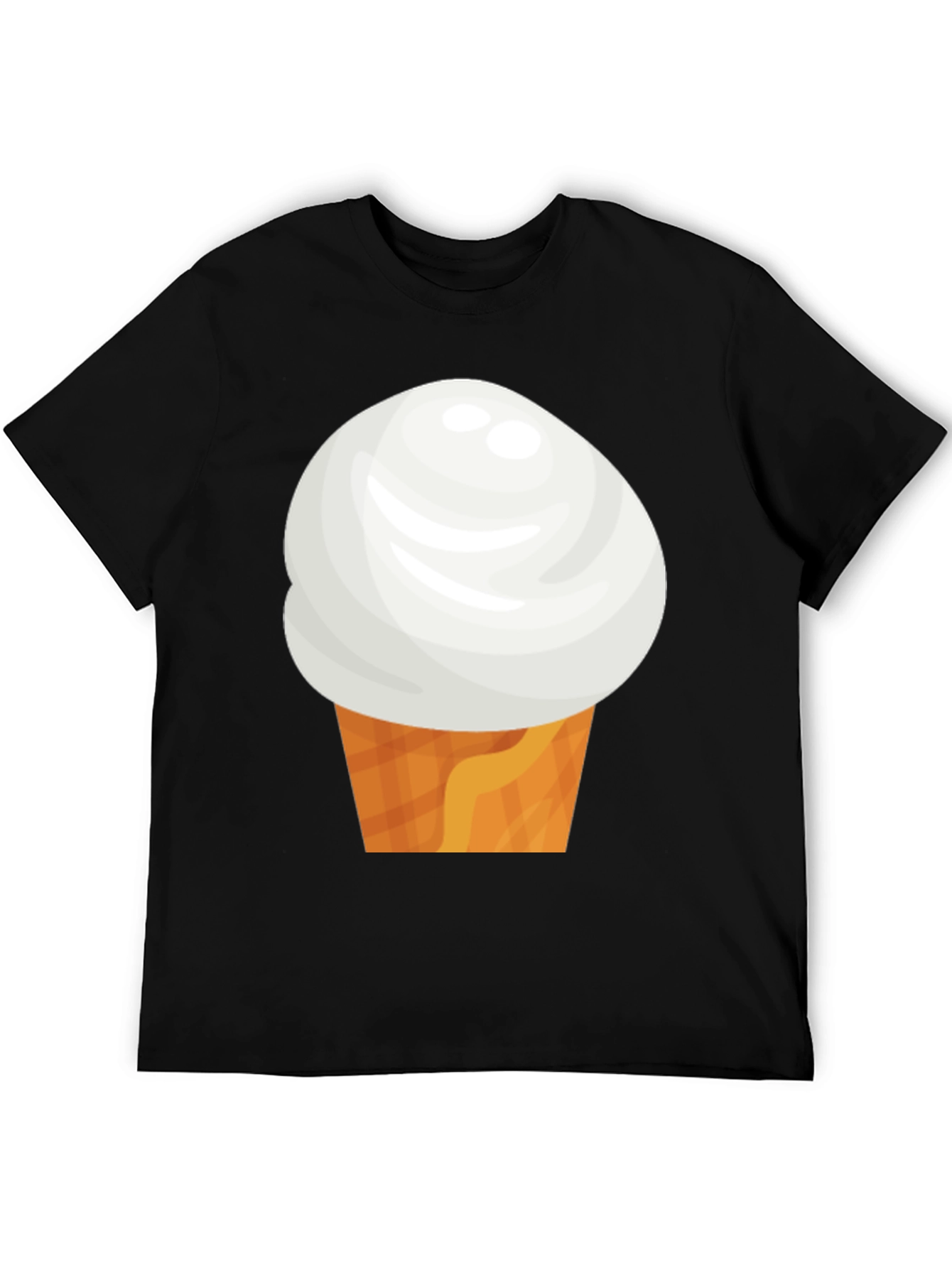 Ice Cream Cone Graphic Tee - Black Casual Shirt