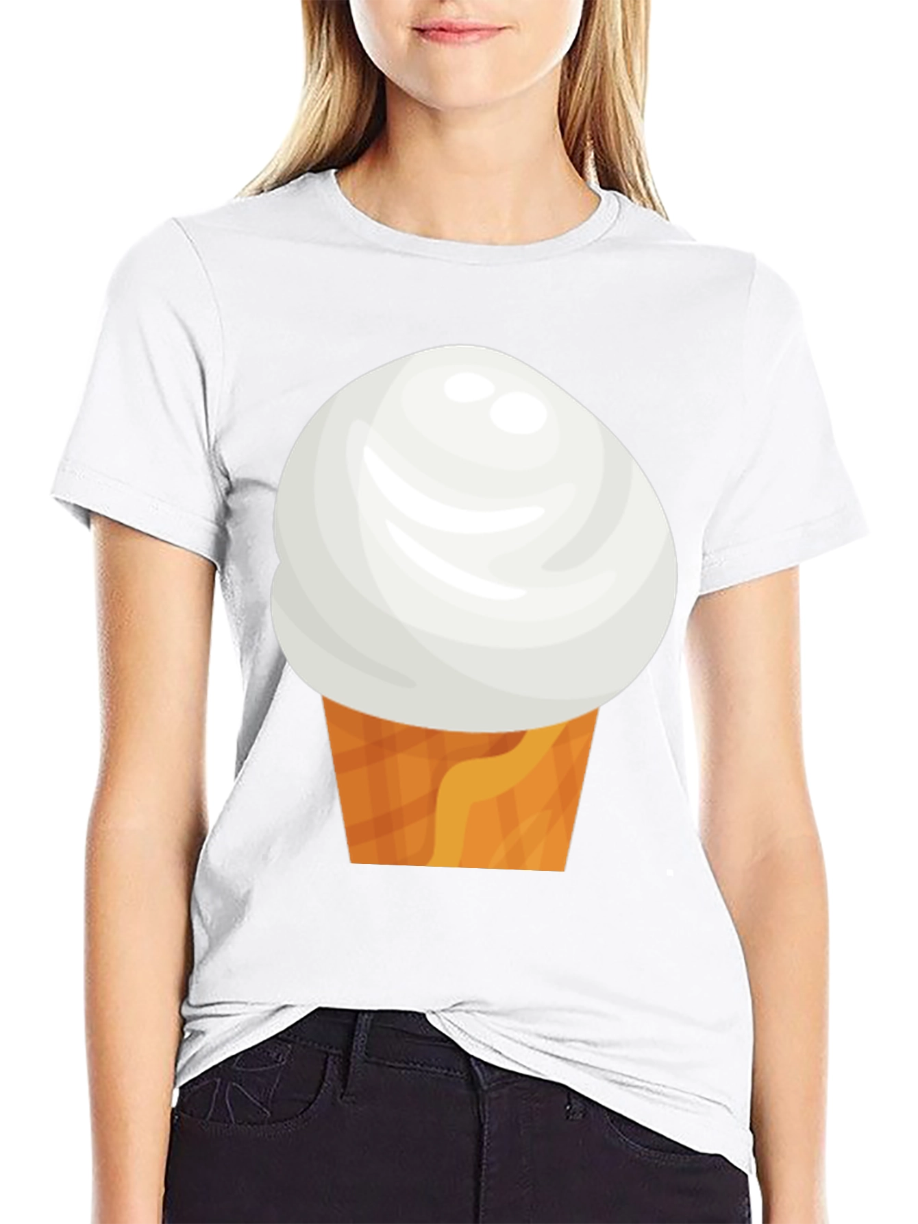 Ice Cream Cone Graphic Tee - Black Casual Shirt
