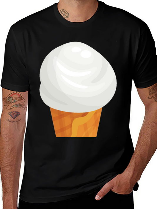Ice Cream Cone Graphic Tee - Black Casual Shirt