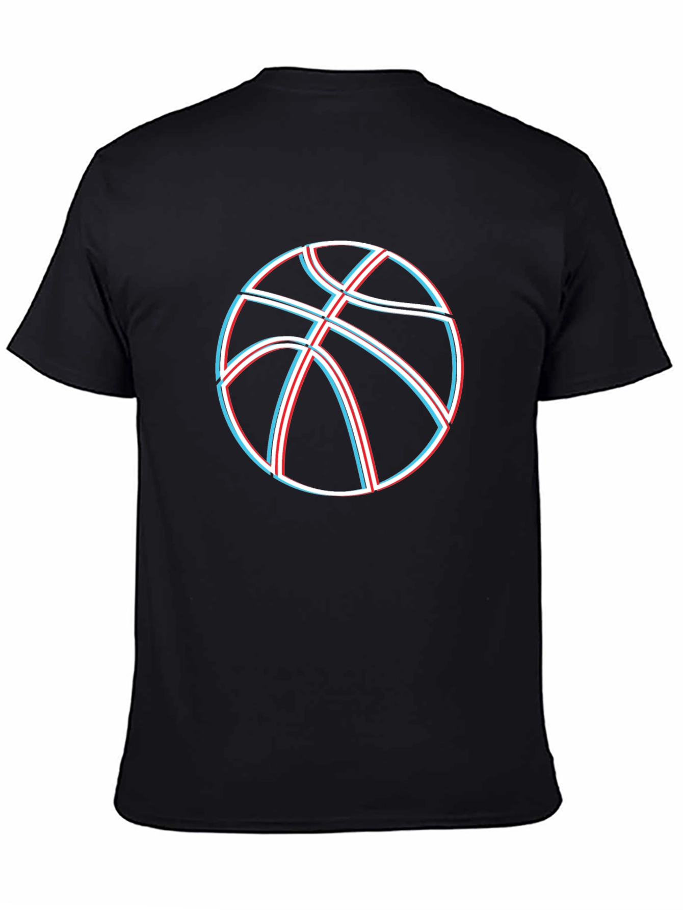 Basketball Graphic Tee - Black Cotton Blend