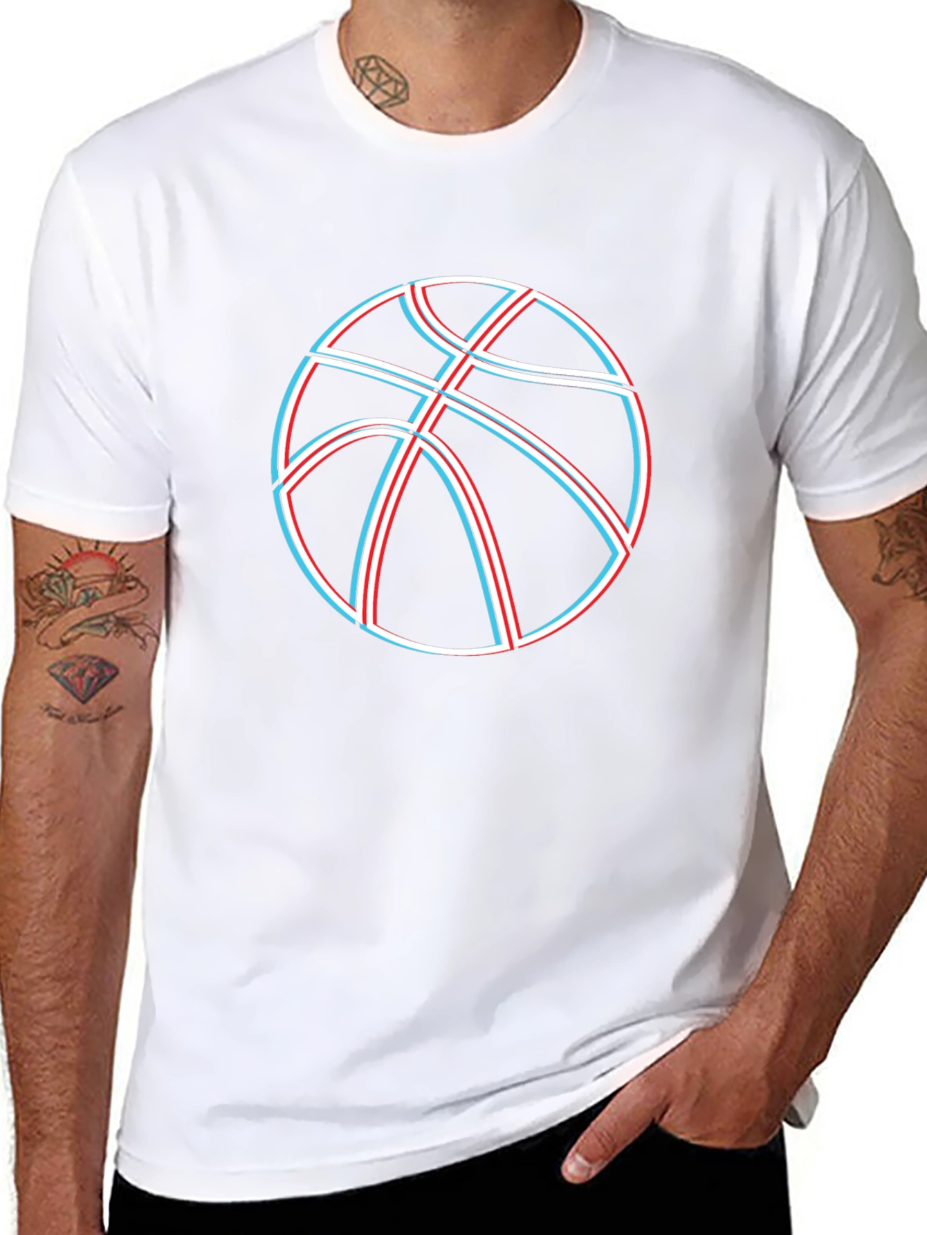 Basketball Graphic Tee - Black Cotton Blend