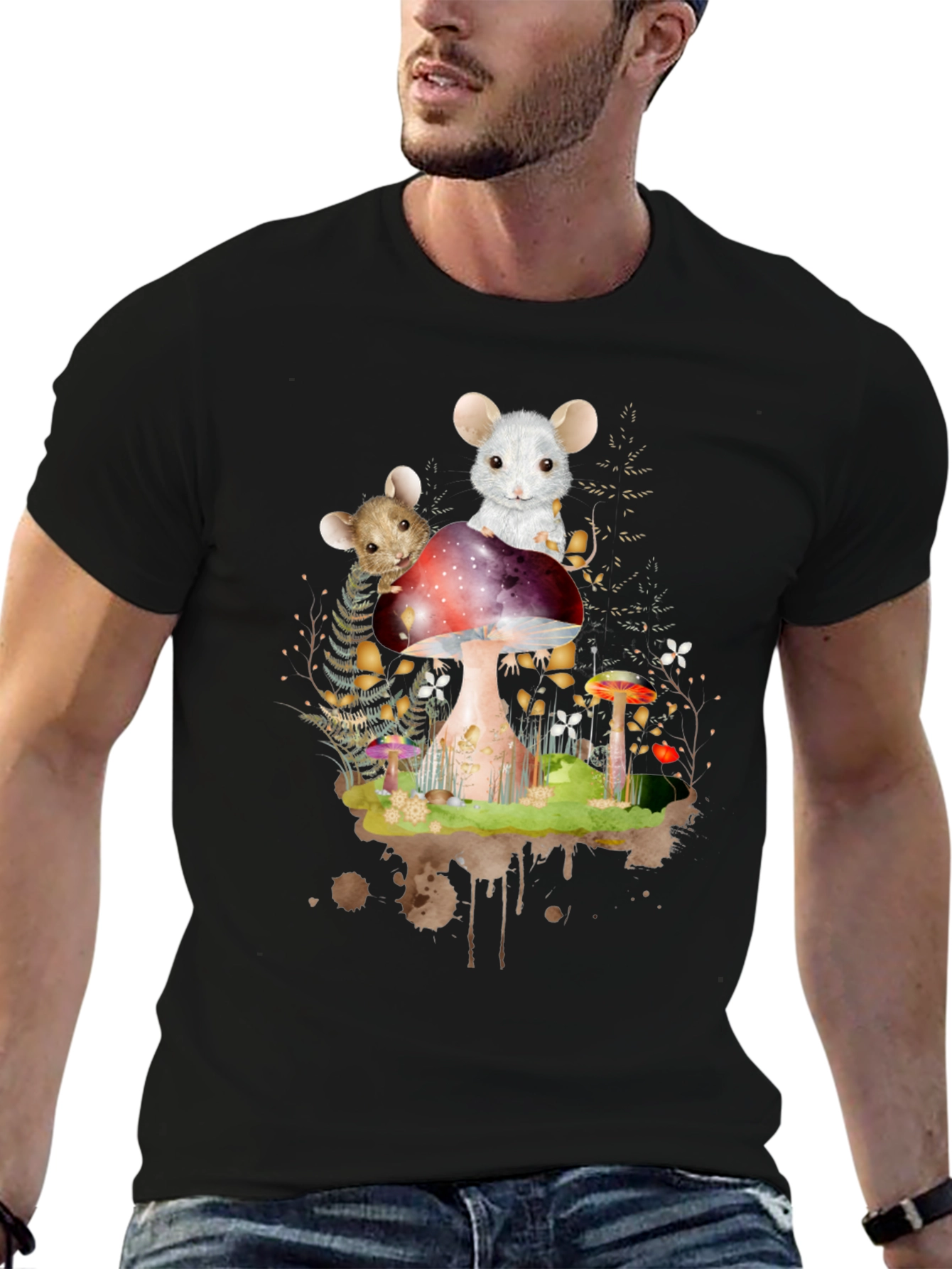 Mushroom Mouse T-Shirt - Whimsical Forest Tee