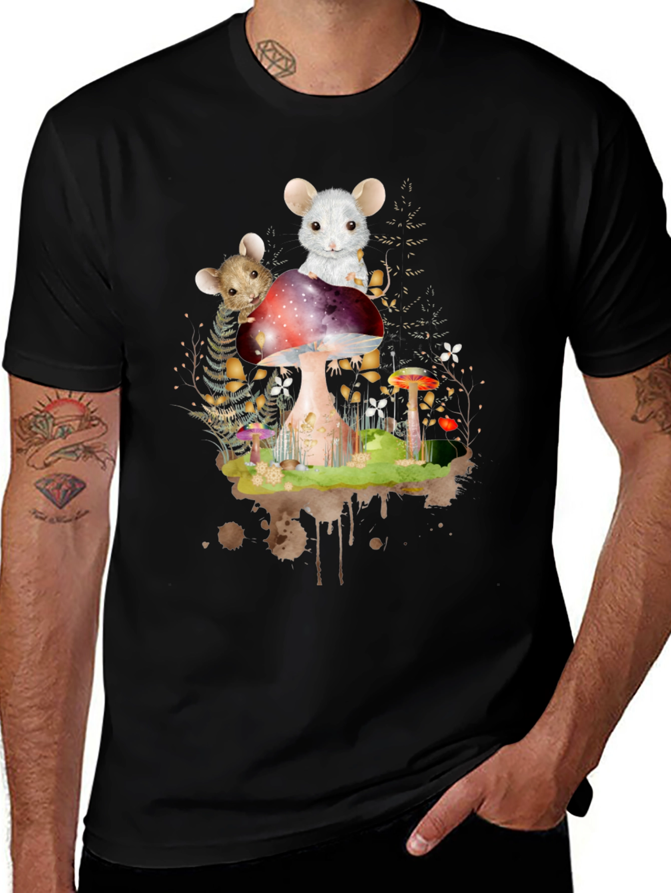 Mushroom Mouse T-Shirt - Whimsical Forest Tee