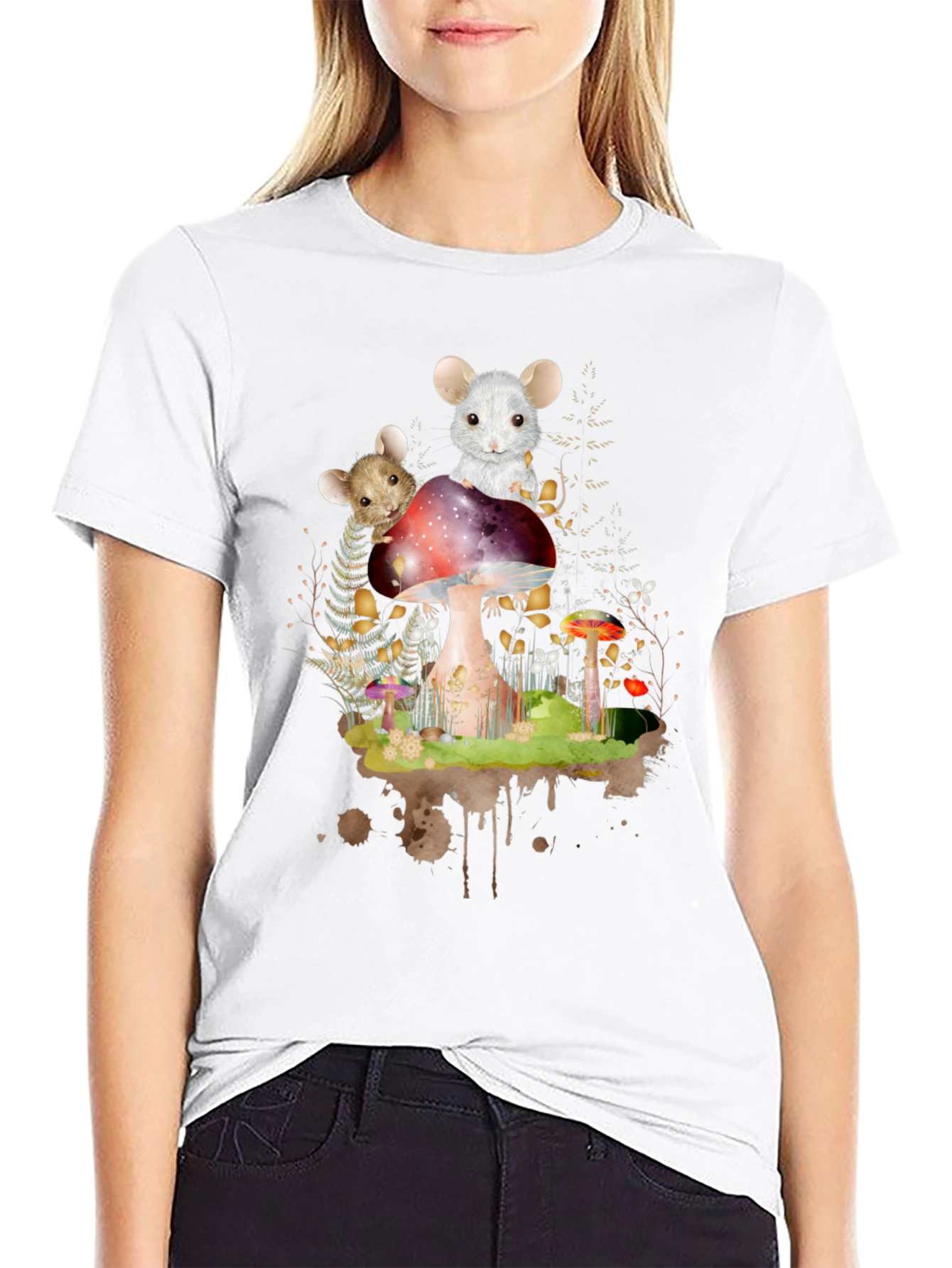 Mushroom Mouse T-Shirt - Whimsical Forest Tee