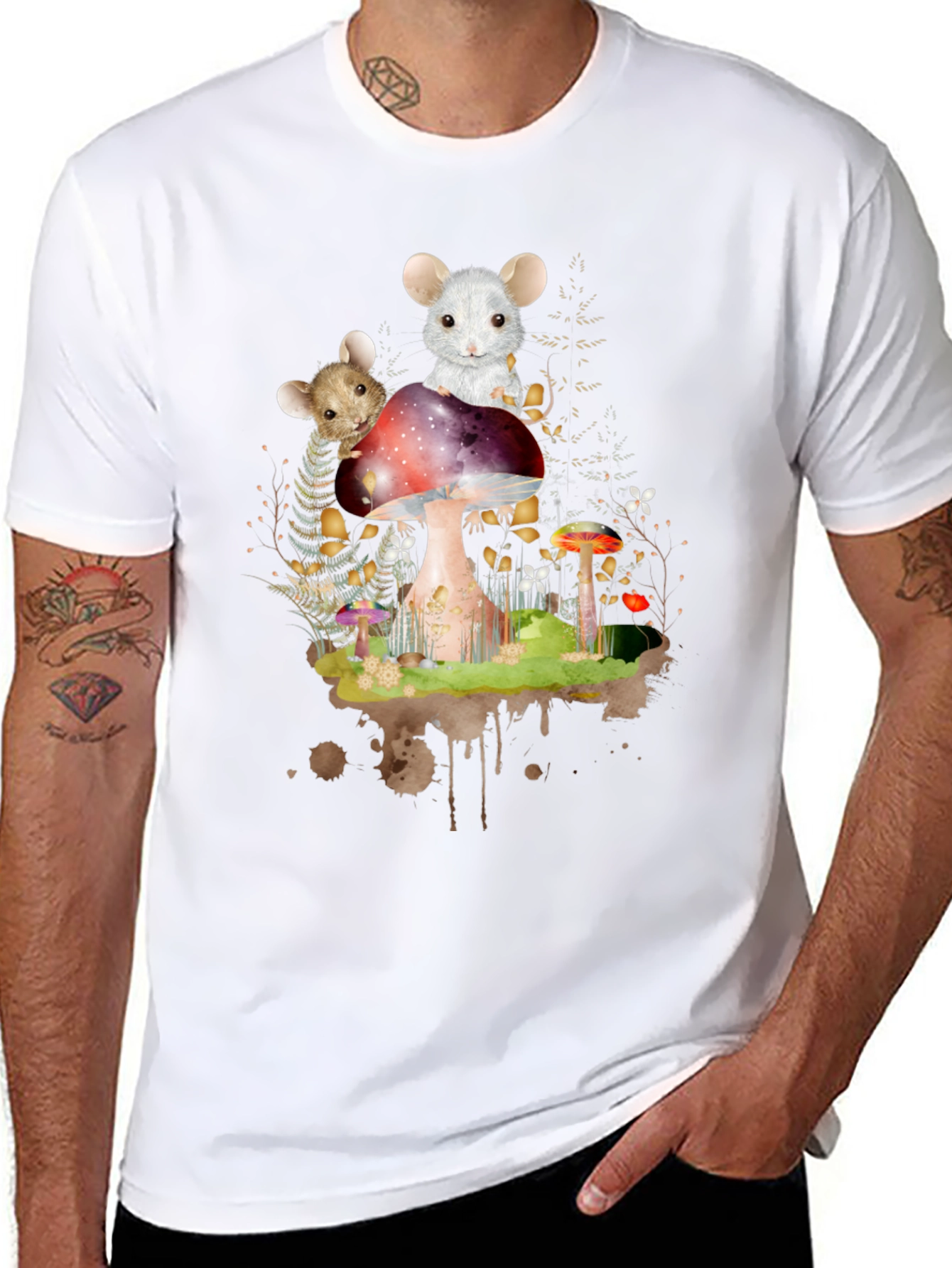 Mushroom Mouse T-Shirt - Whimsical Forest Tee