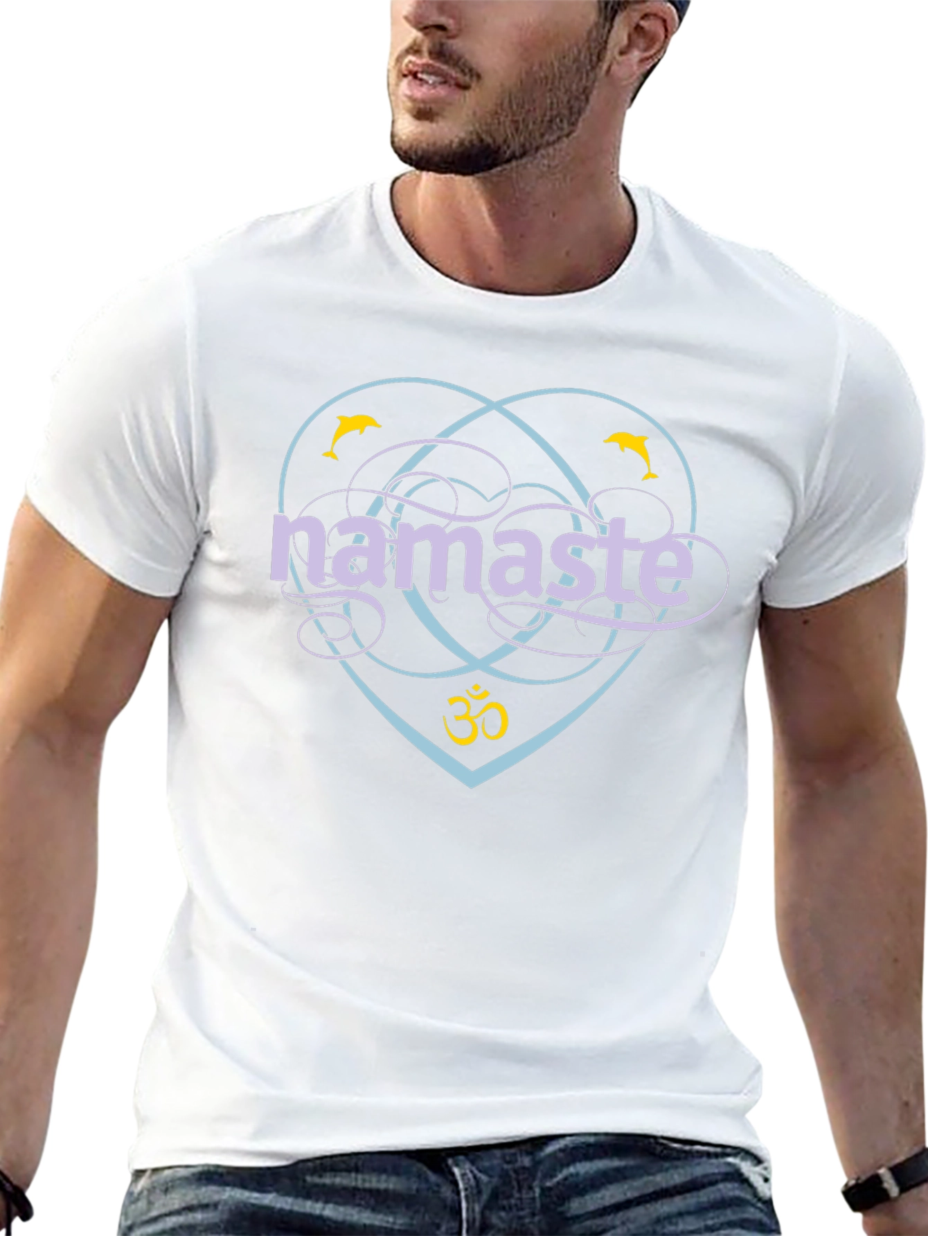 Namaste Dolphin Graphic T-Shirt - Yoga & Meditation