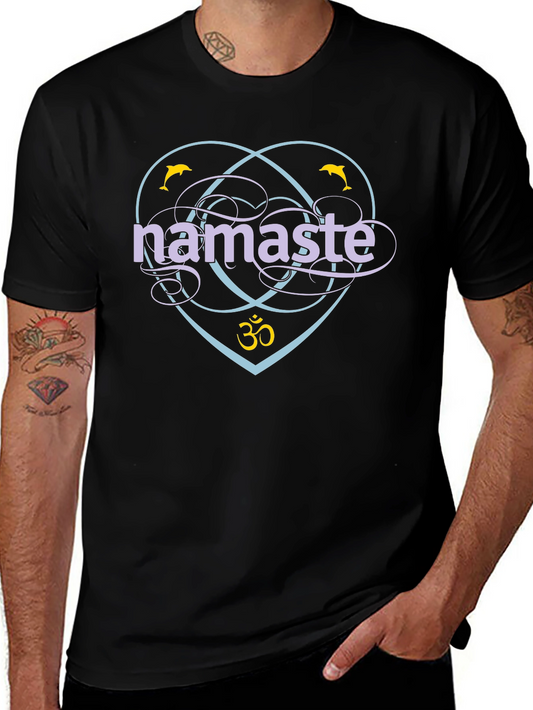 Namaste Dolphin Graphic T-Shirt - Yoga & Meditation