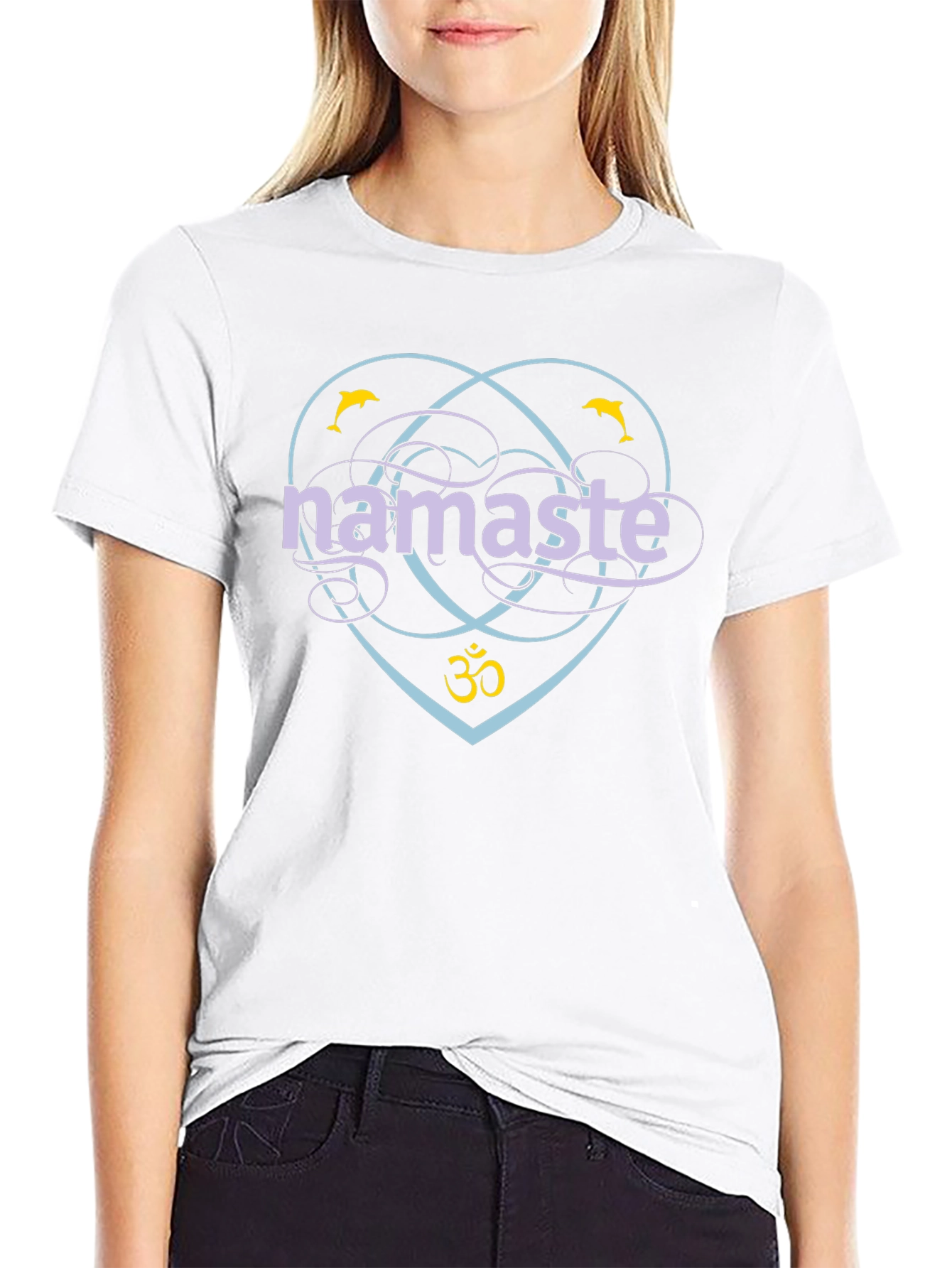 Namaste Dolphin Graphic T-Shirt - Yoga & Meditation