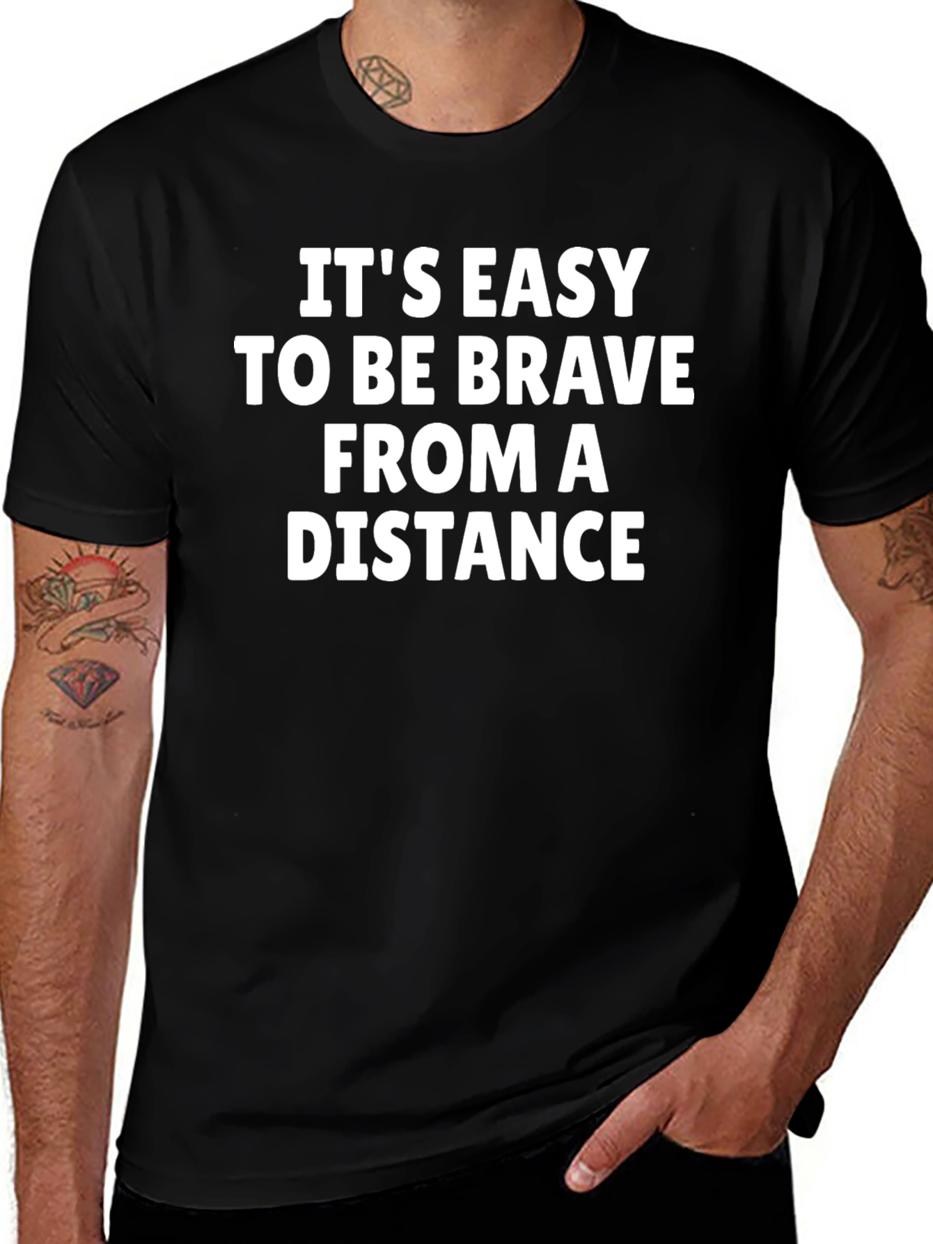 Brave From A Distance Black T-Shirt
