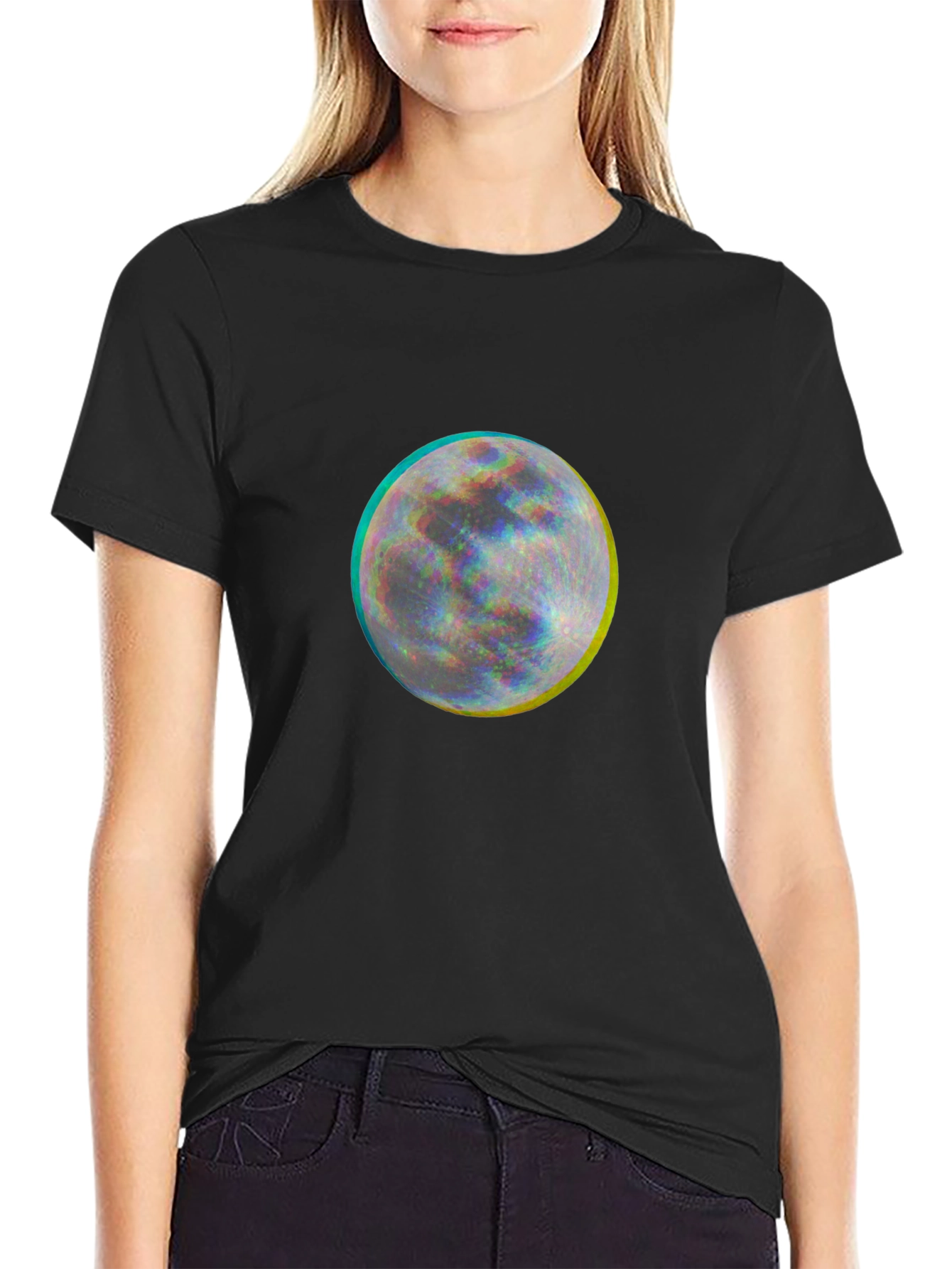 Moon Graphic T-Shirt - Soft Black Tee