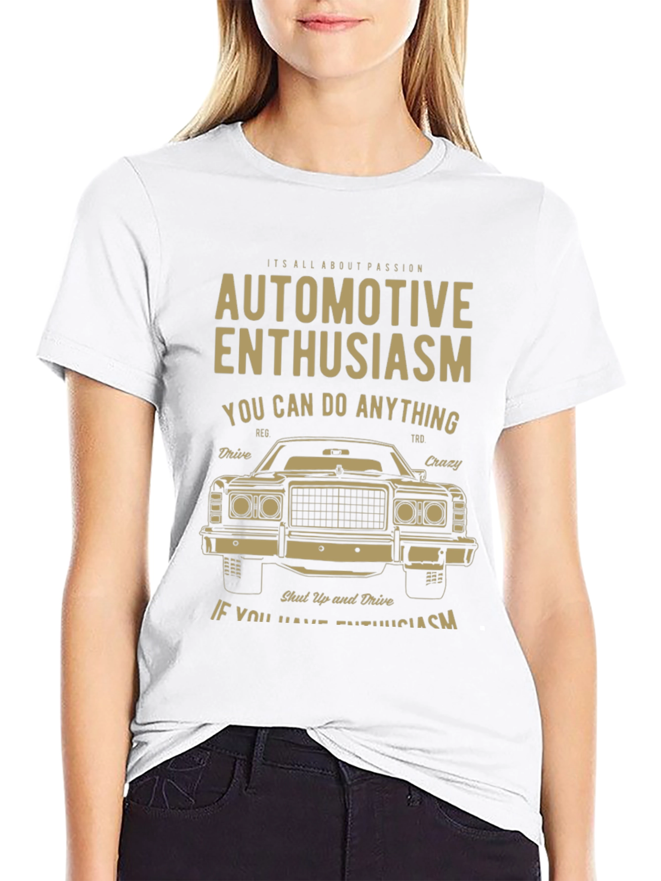 Automotive Enthusiast Black Graphic T-Shirt
