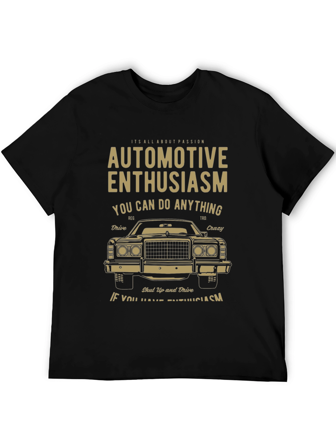 Automotive Enthusiast Black Graphic T-Shirt