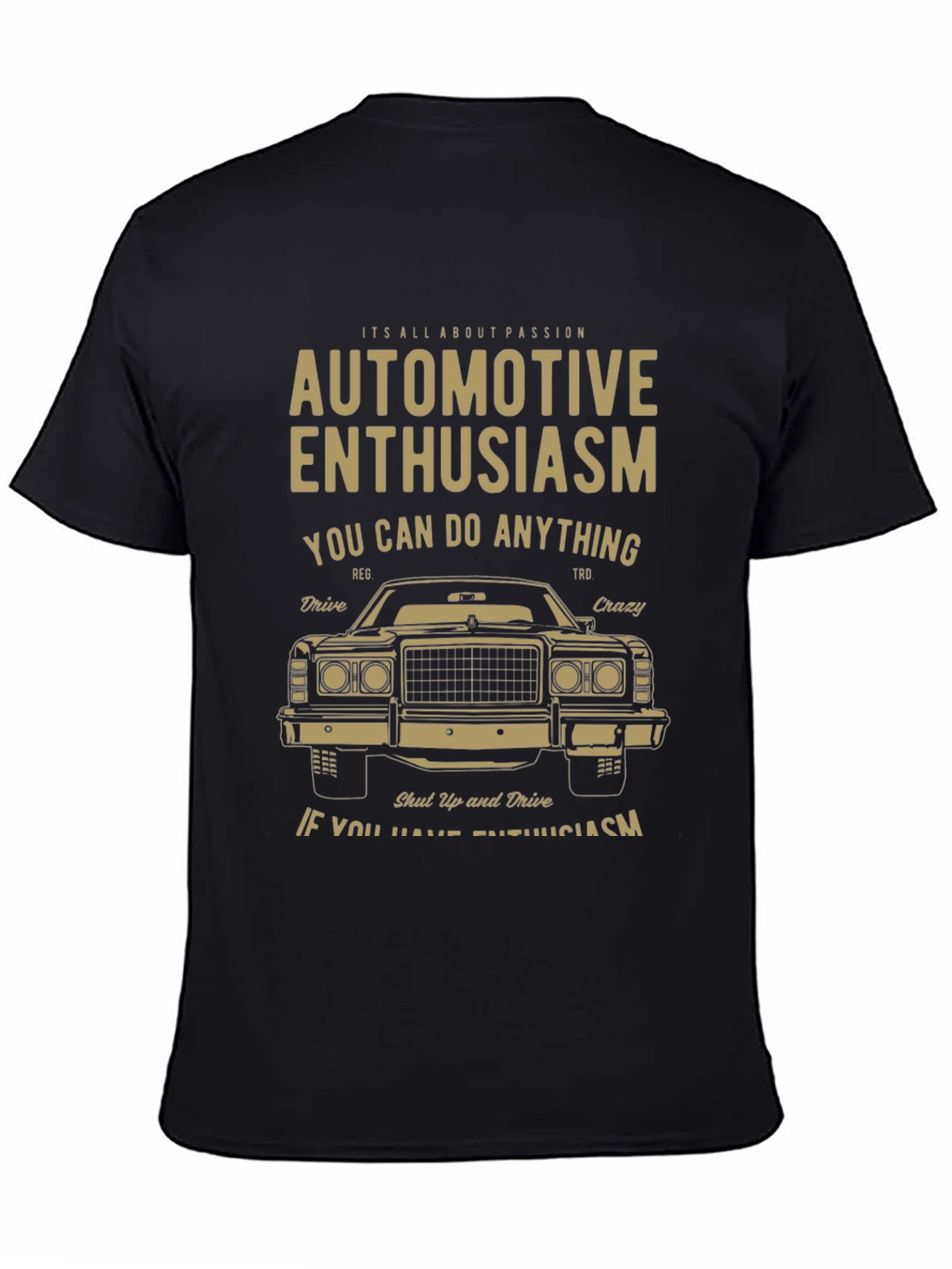 Automotive Enthusiast Black Graphic T-Shirt