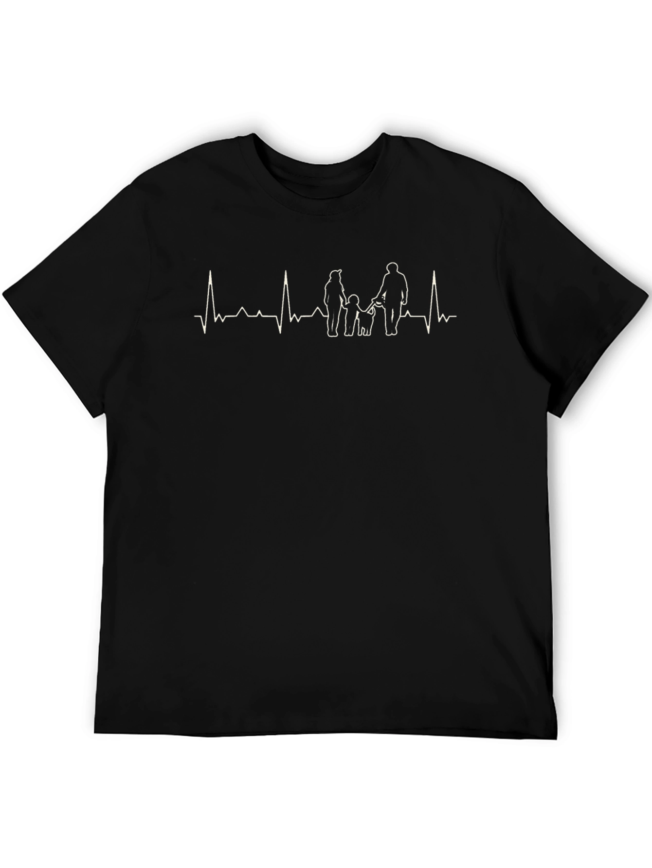 Heartbeat Family T-Shirt - Black