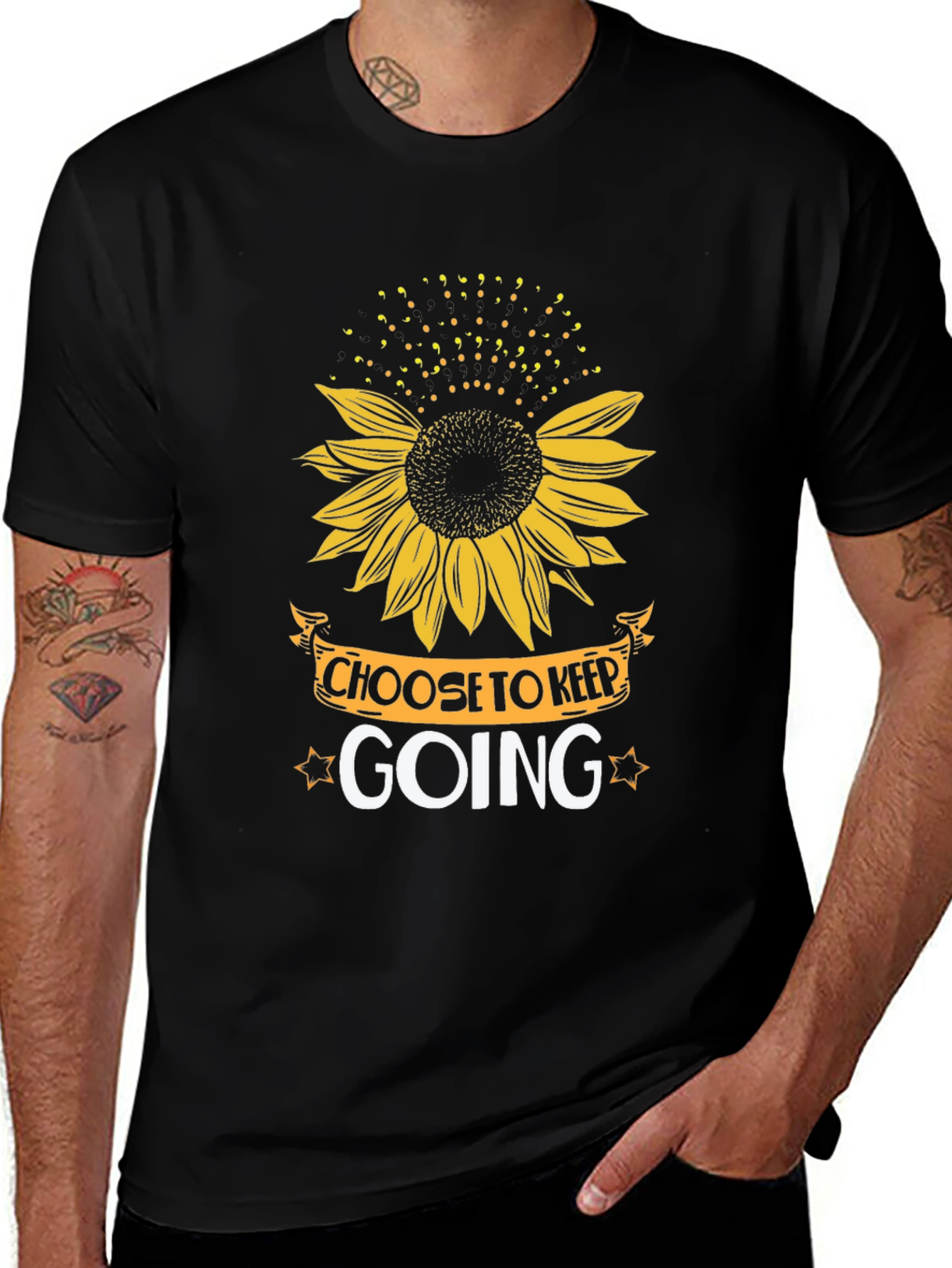 Choose to Keep Going Sunflower Graphic T-Shirt
