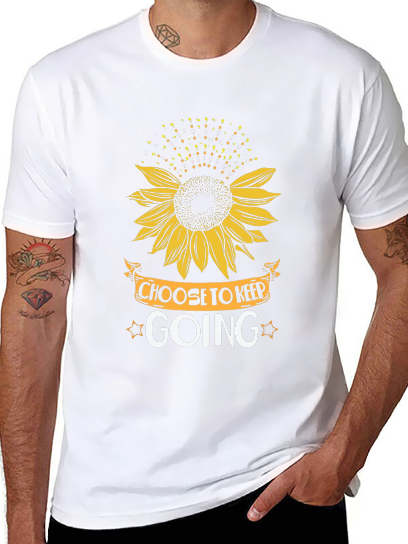 Choose to Keep Going Sunflower Graphic T-Shirt