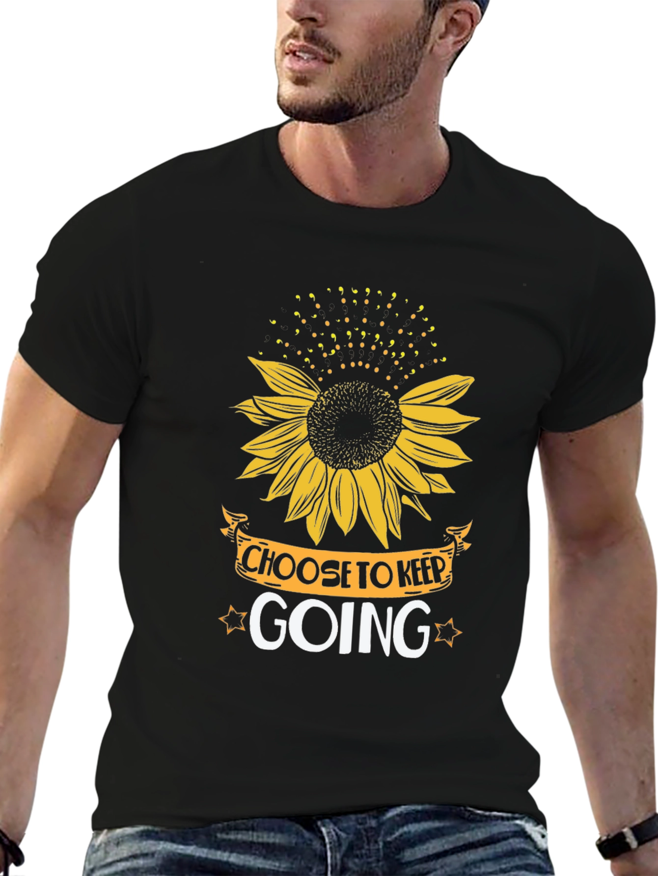 Choose to Keep Going Sunflower Graphic T-Shirt