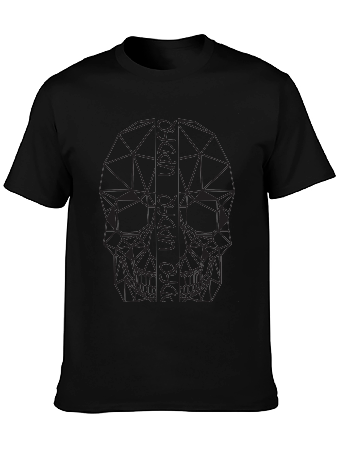 Geometric Skull Print Black T-Shirt