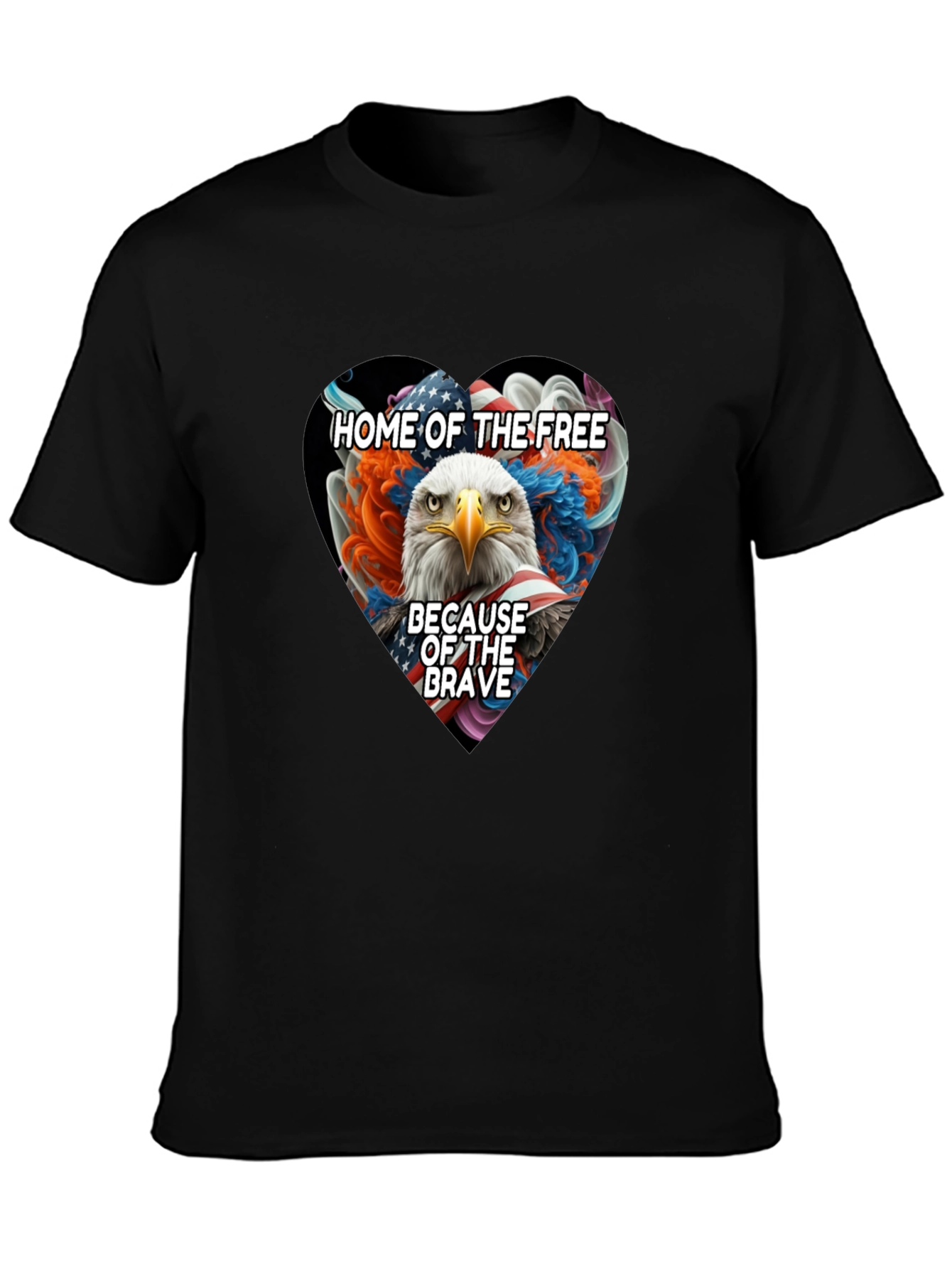 Patriotic Eagle Heart T-Shirt: Home of the Free
