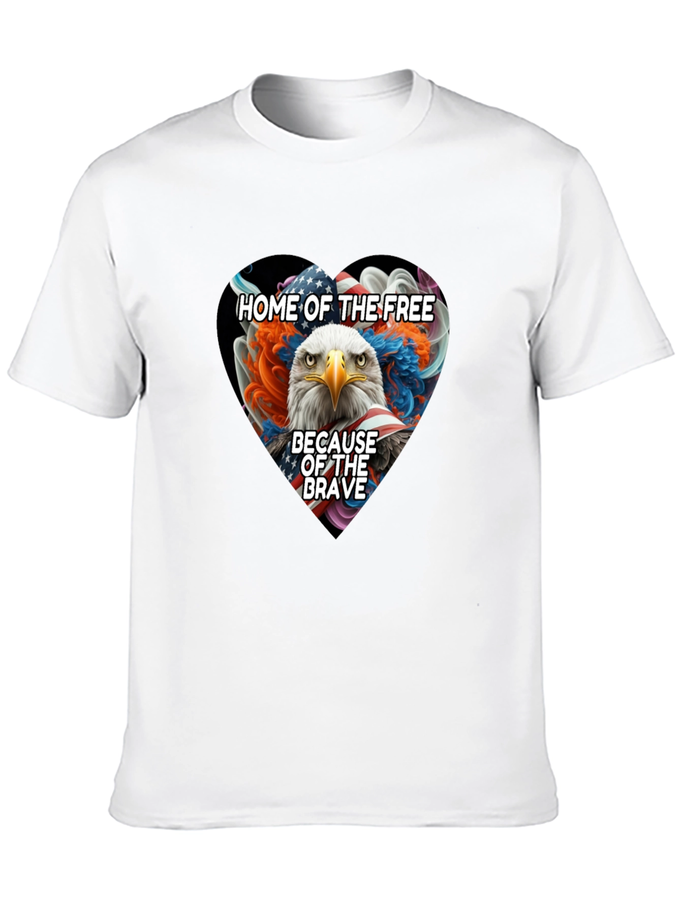 Patriotic Eagle Heart T-Shirt: Home of the Free