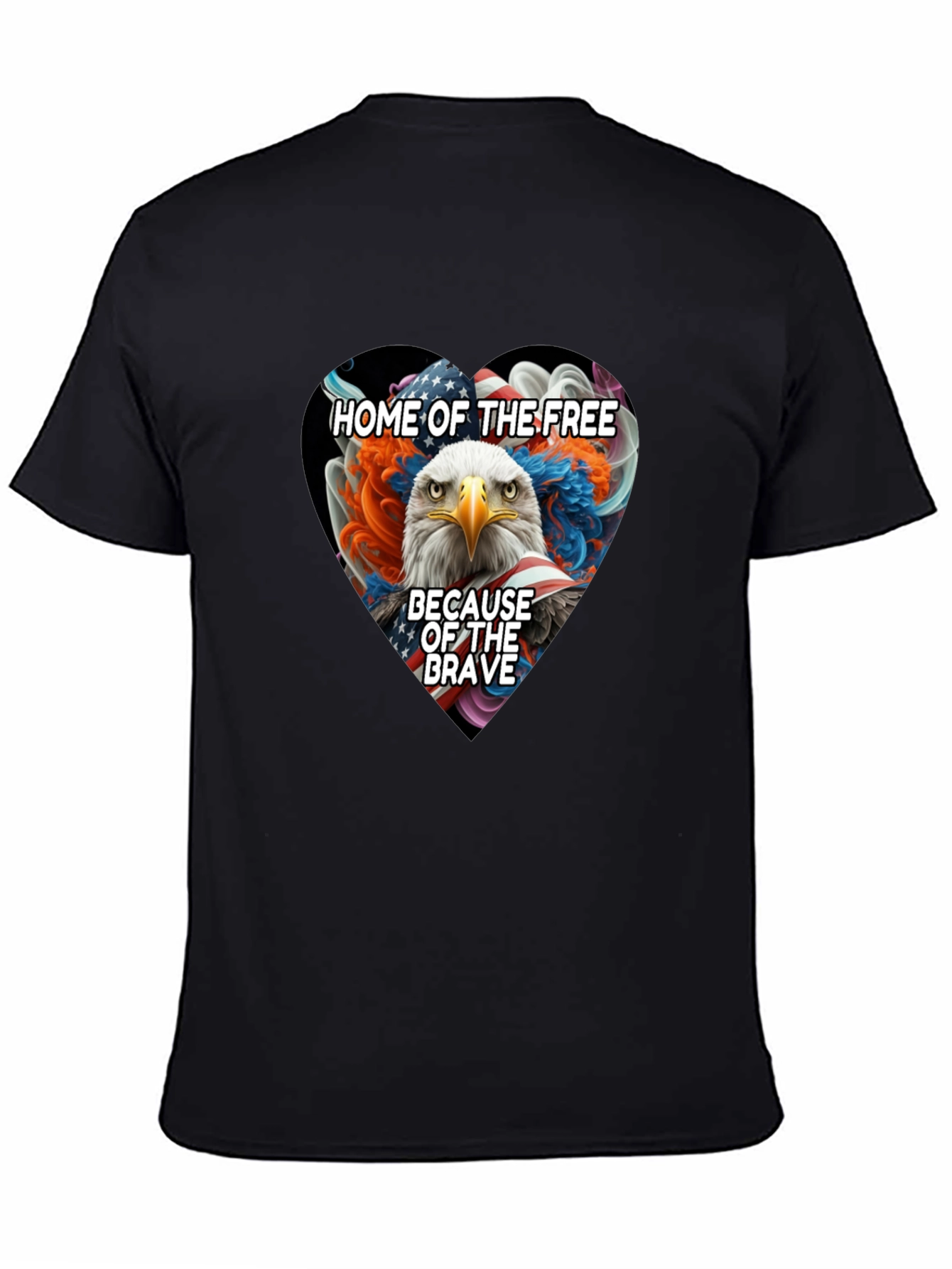 Patriotic Eagle Heart T-Shirt: Home of the Free