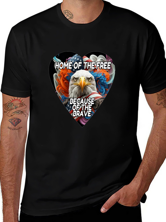 Patriotic Eagle Heart T-Shirt: Home of the Free