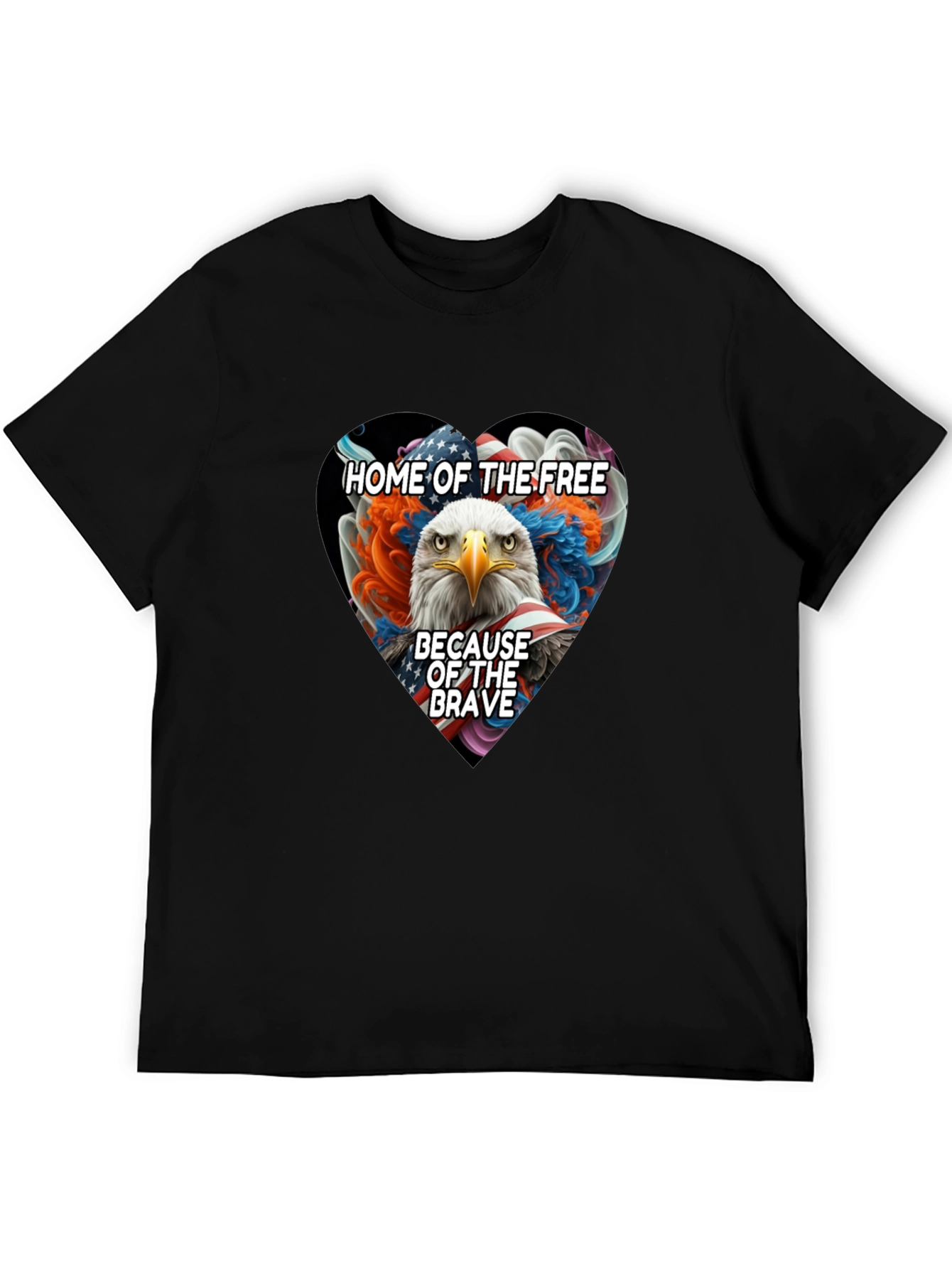 Patriotic Eagle Heart T-Shirt: Home of the Free