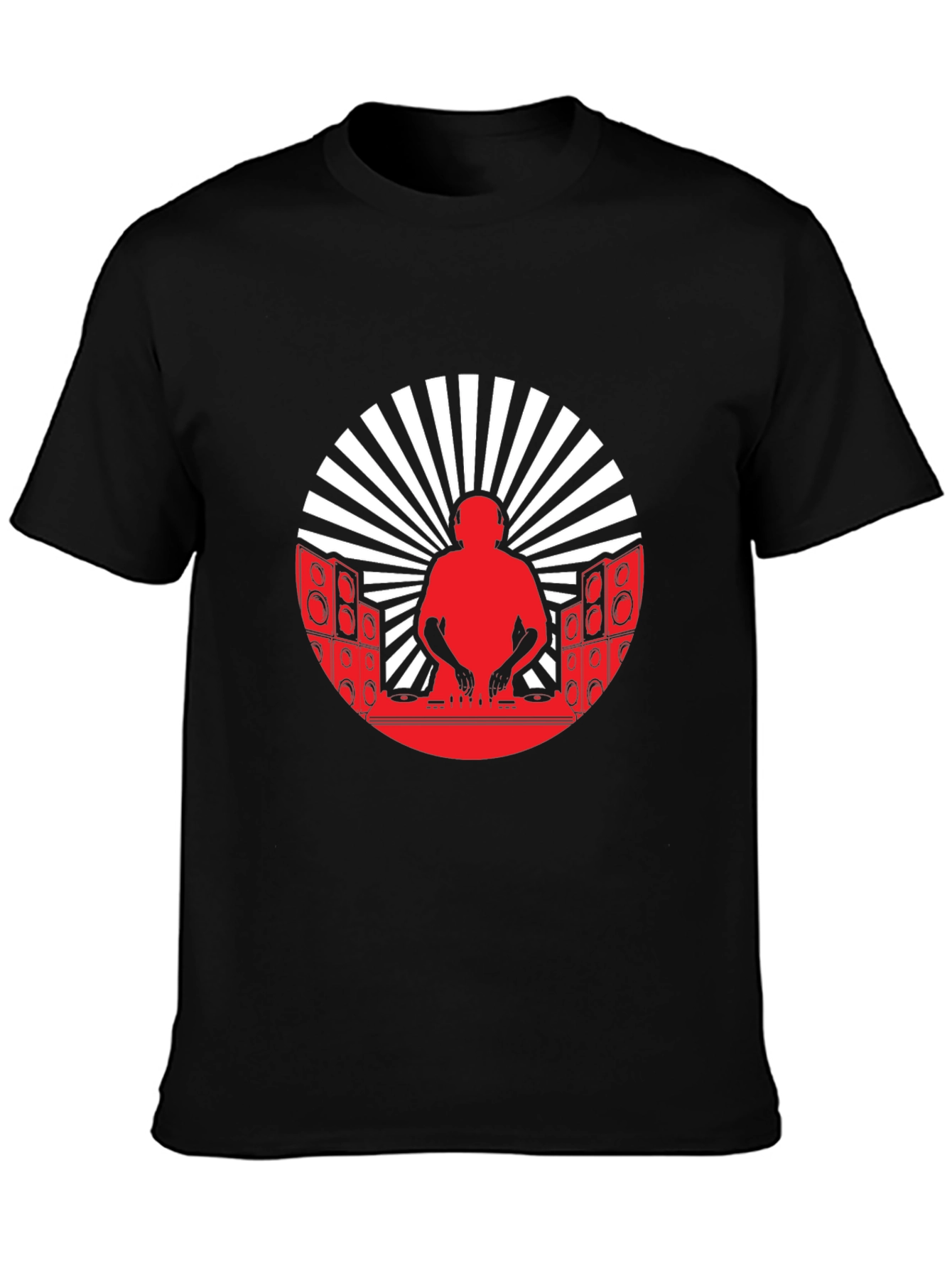 DJ Silhouette Graphic Tee - Black Cotton Blend T-Shirt