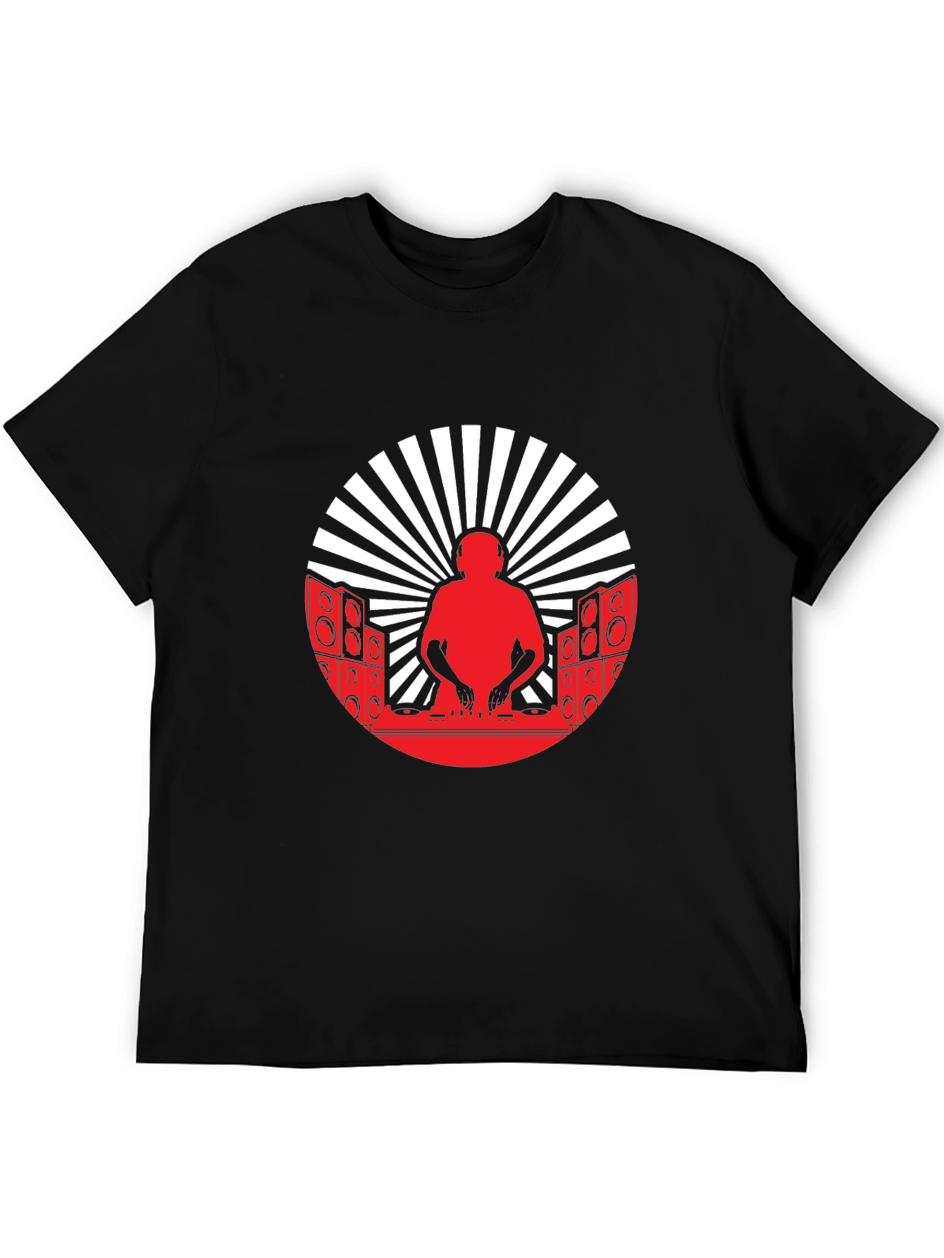 DJ Silhouette Graphic Tee - Black Cotton Blend T-Shirt