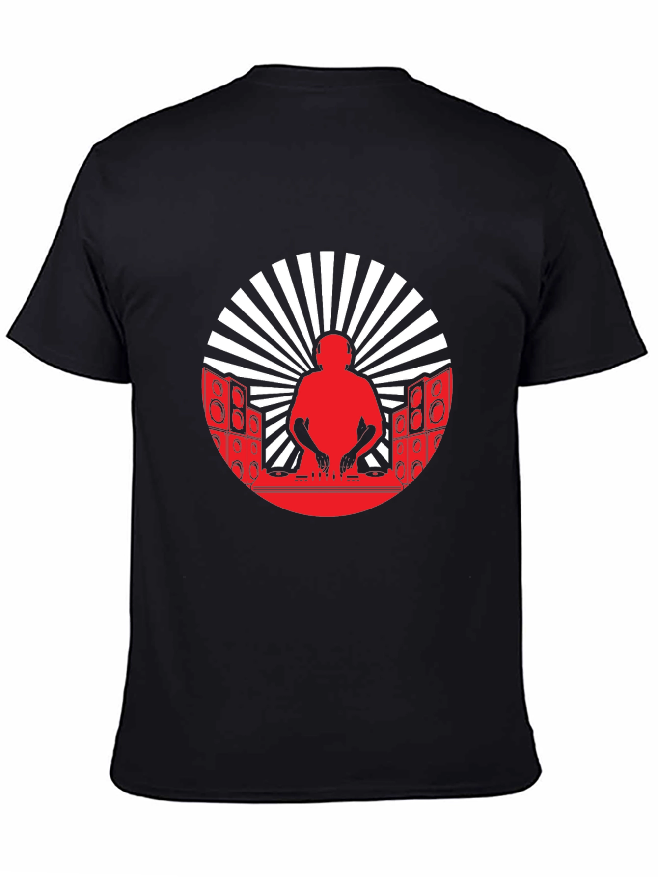DJ Silhouette Graphic Tee - Black Cotton Blend T-Shirt