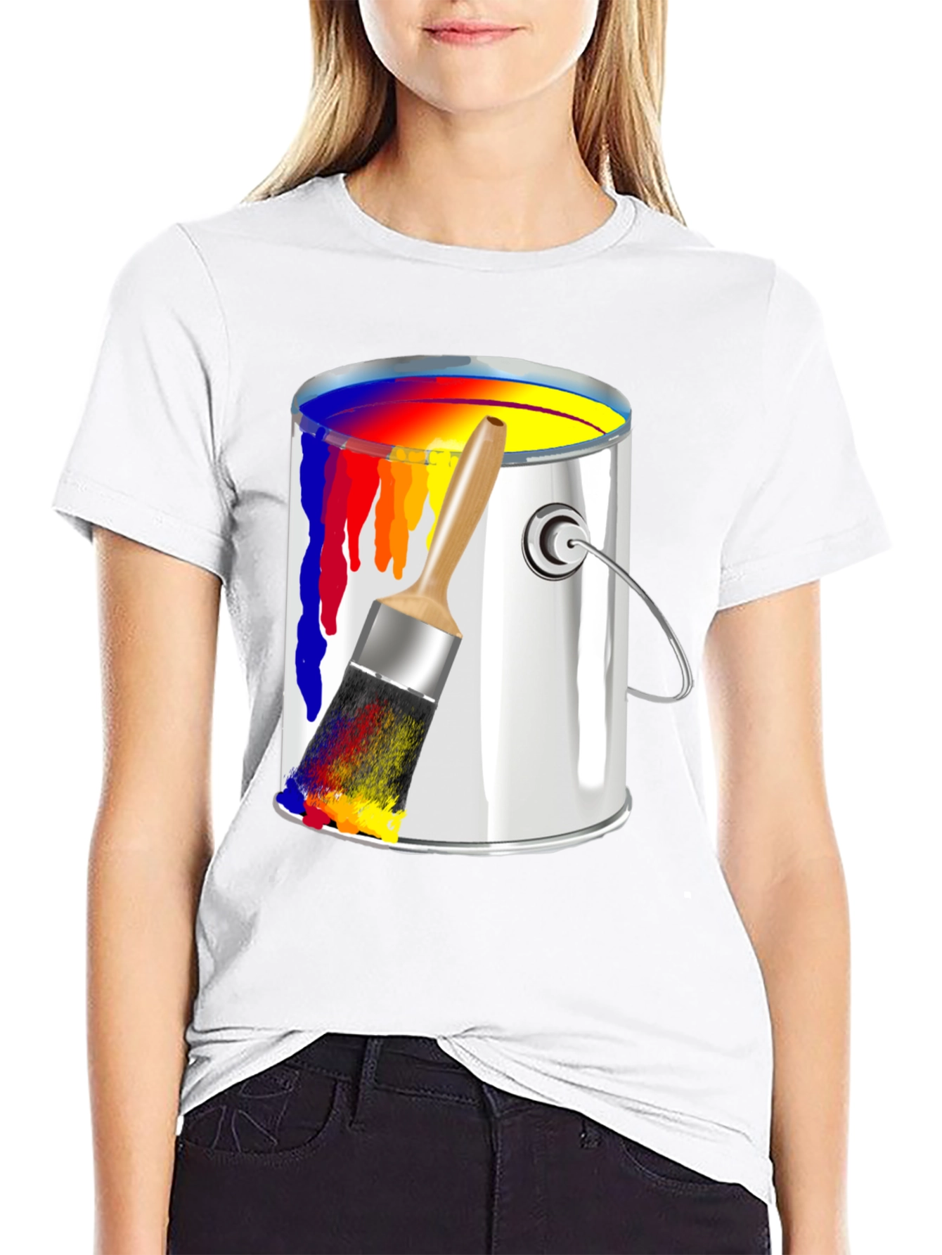 Paint Can & Brush Graphic Tee - Artist T-Shirt