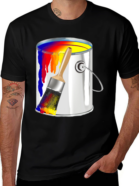 Paint Can & Brush Graphic Tee - Artist T-Shirt