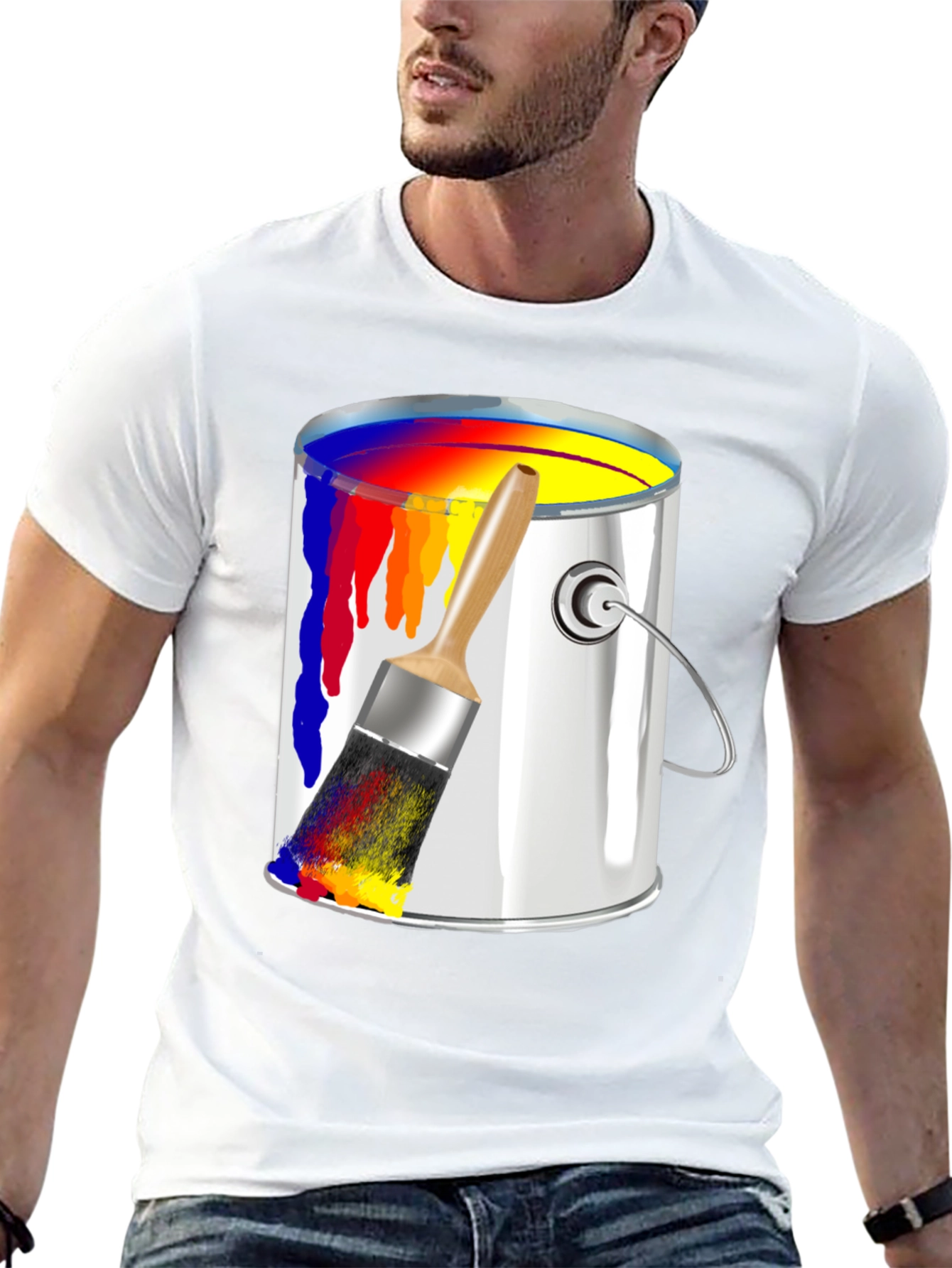 Paint Can & Brush Graphic Tee - Artist T-Shirt