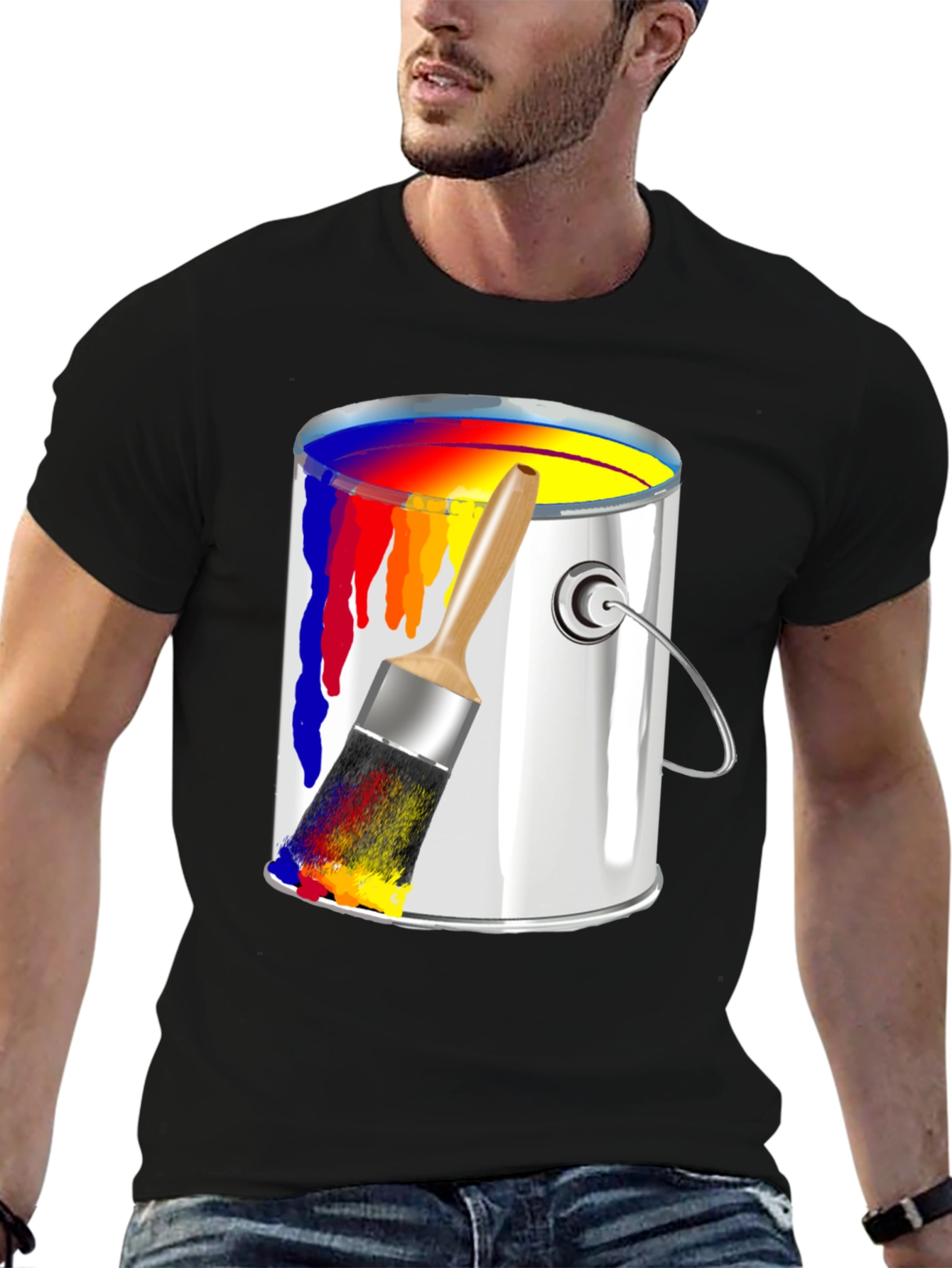Paint Can & Brush Graphic Tee - Artist T-Shirt