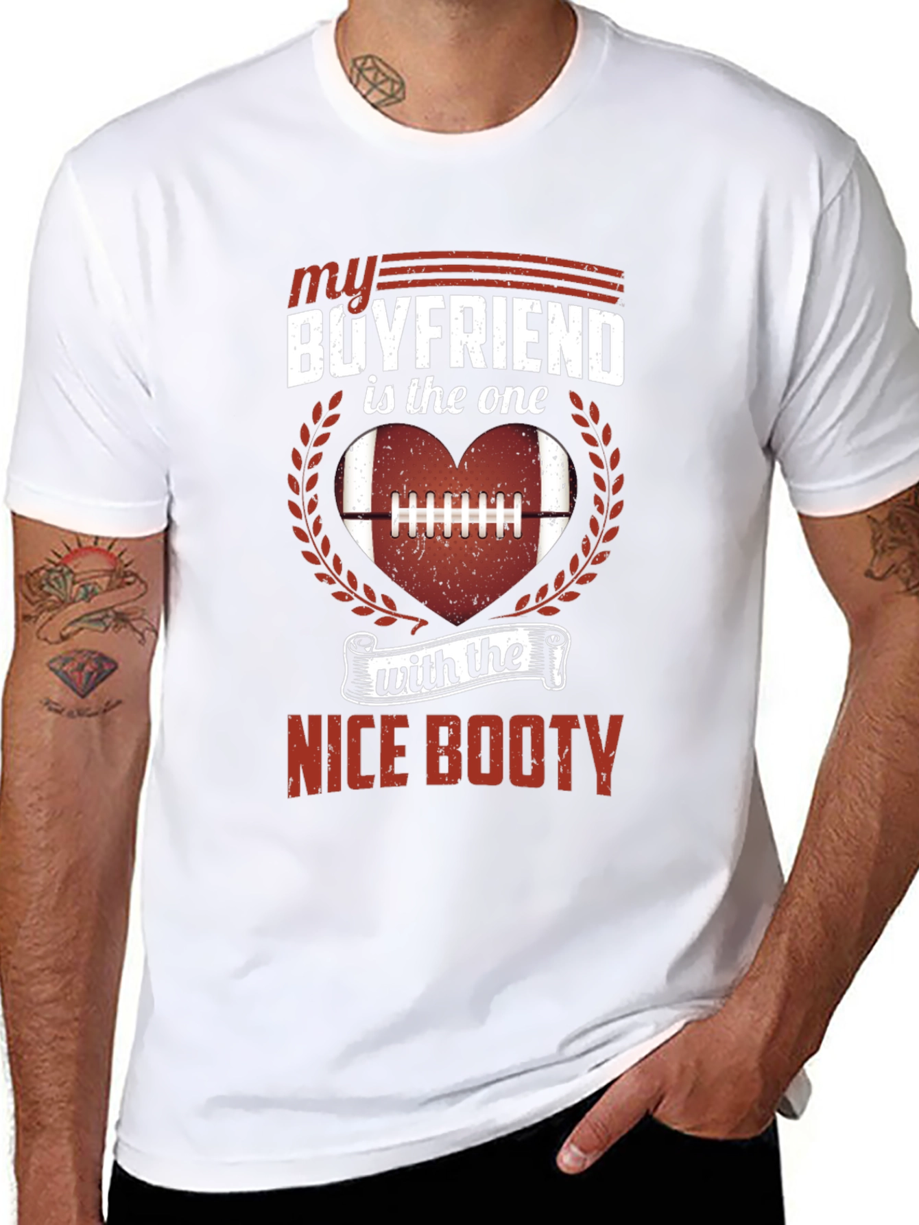 My Boyfriend Nice Booty Football T-Shirt