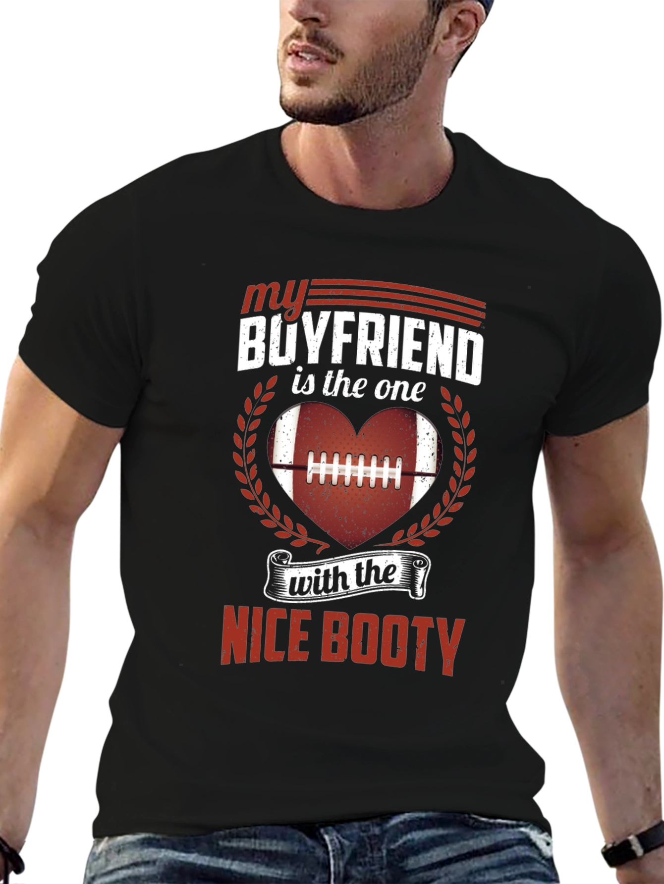My Boyfriend Nice Booty Football T-Shirt