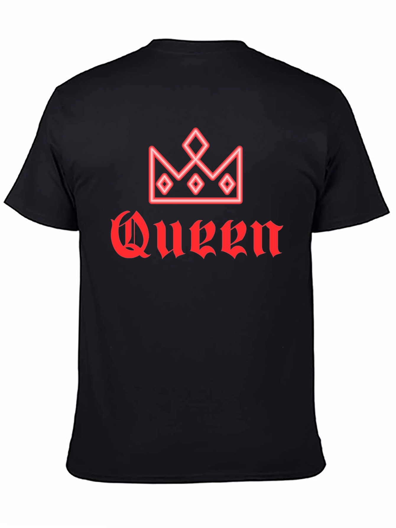 Queen Crown Red Graphic Black T-Shirt