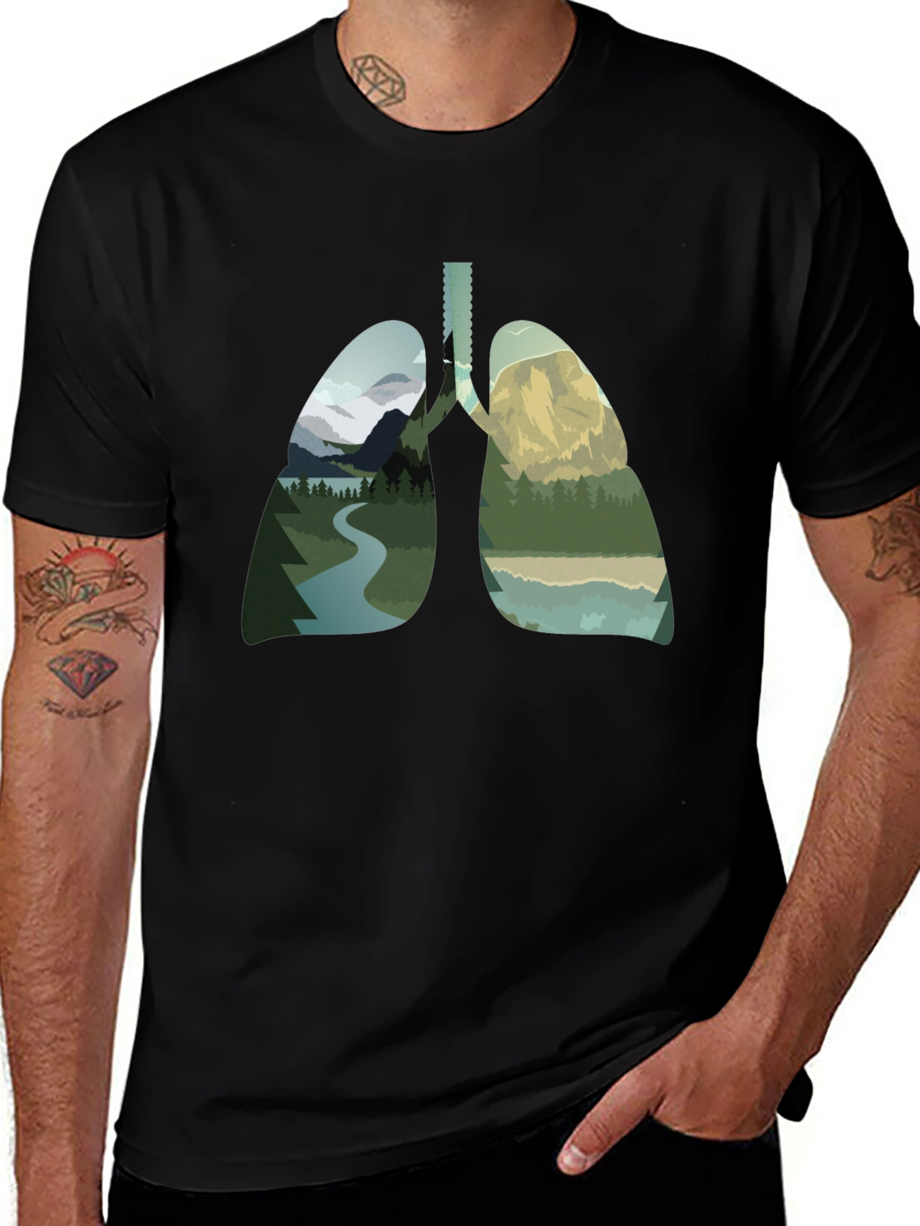Nature Lungs Graphic Tee - Breathe the Outdoors