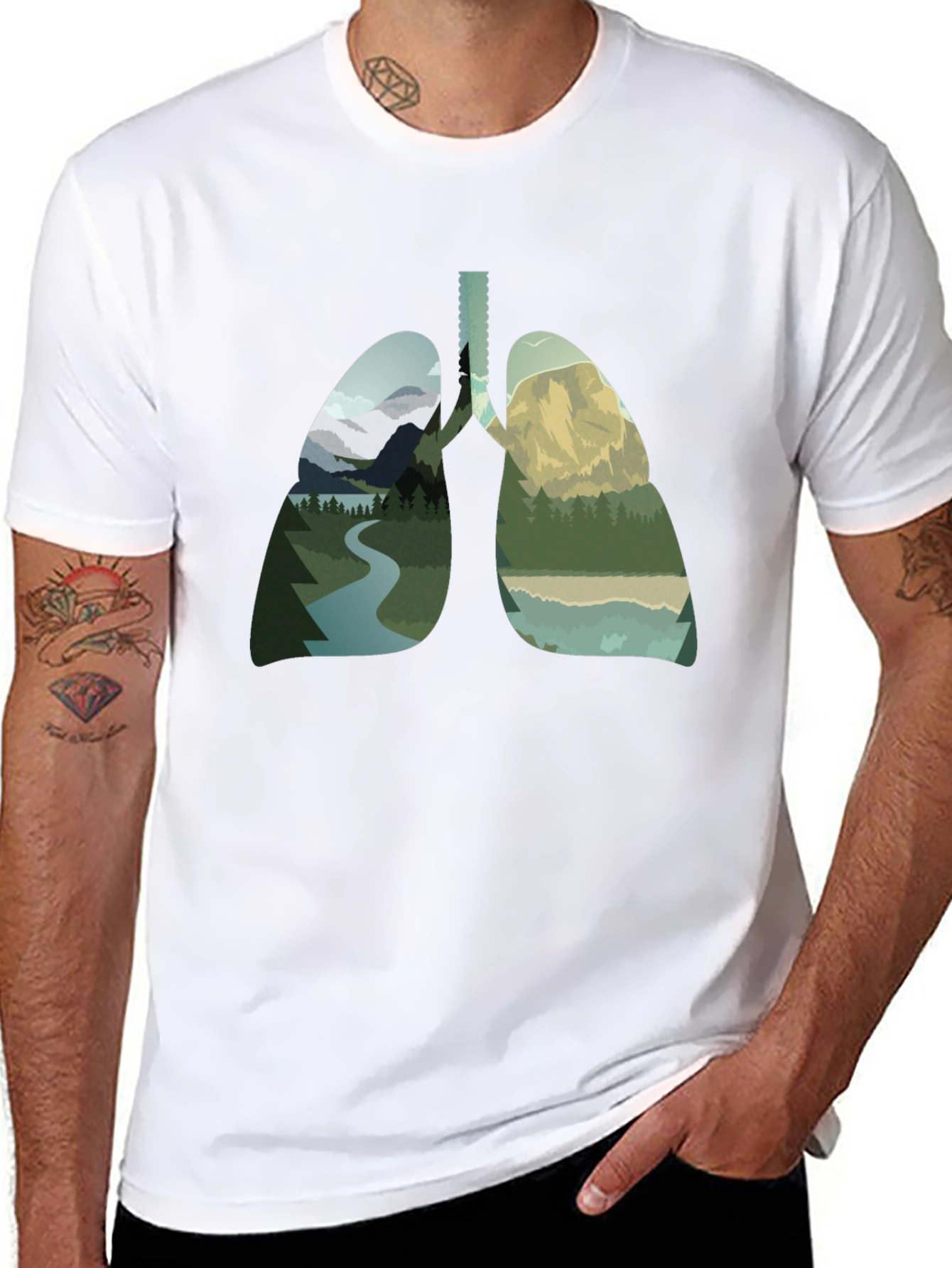 Nature Lungs Graphic Tee - Breathe the Outdoors
