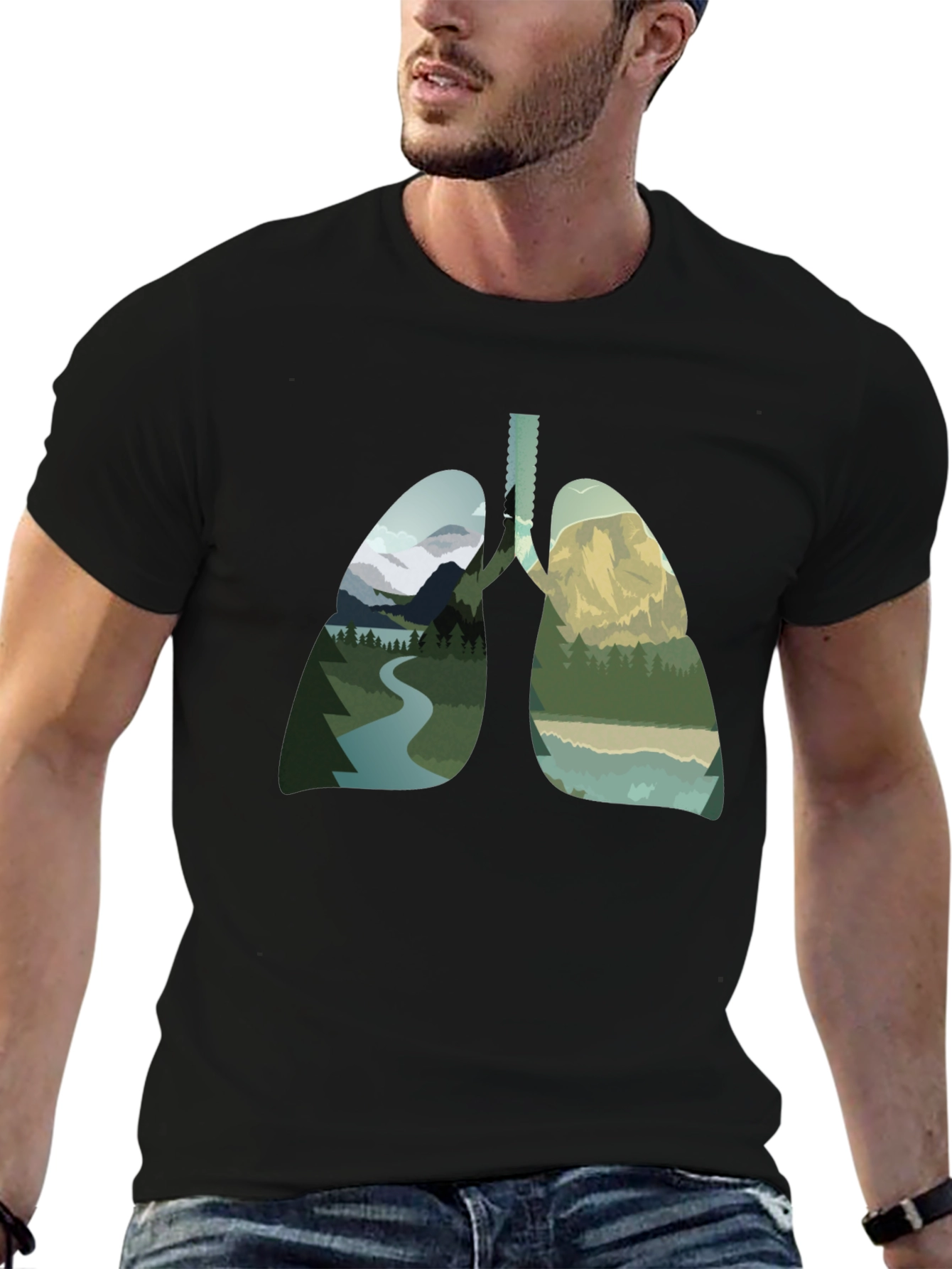 Nature Lungs Graphic Tee - Breathe the Outdoors