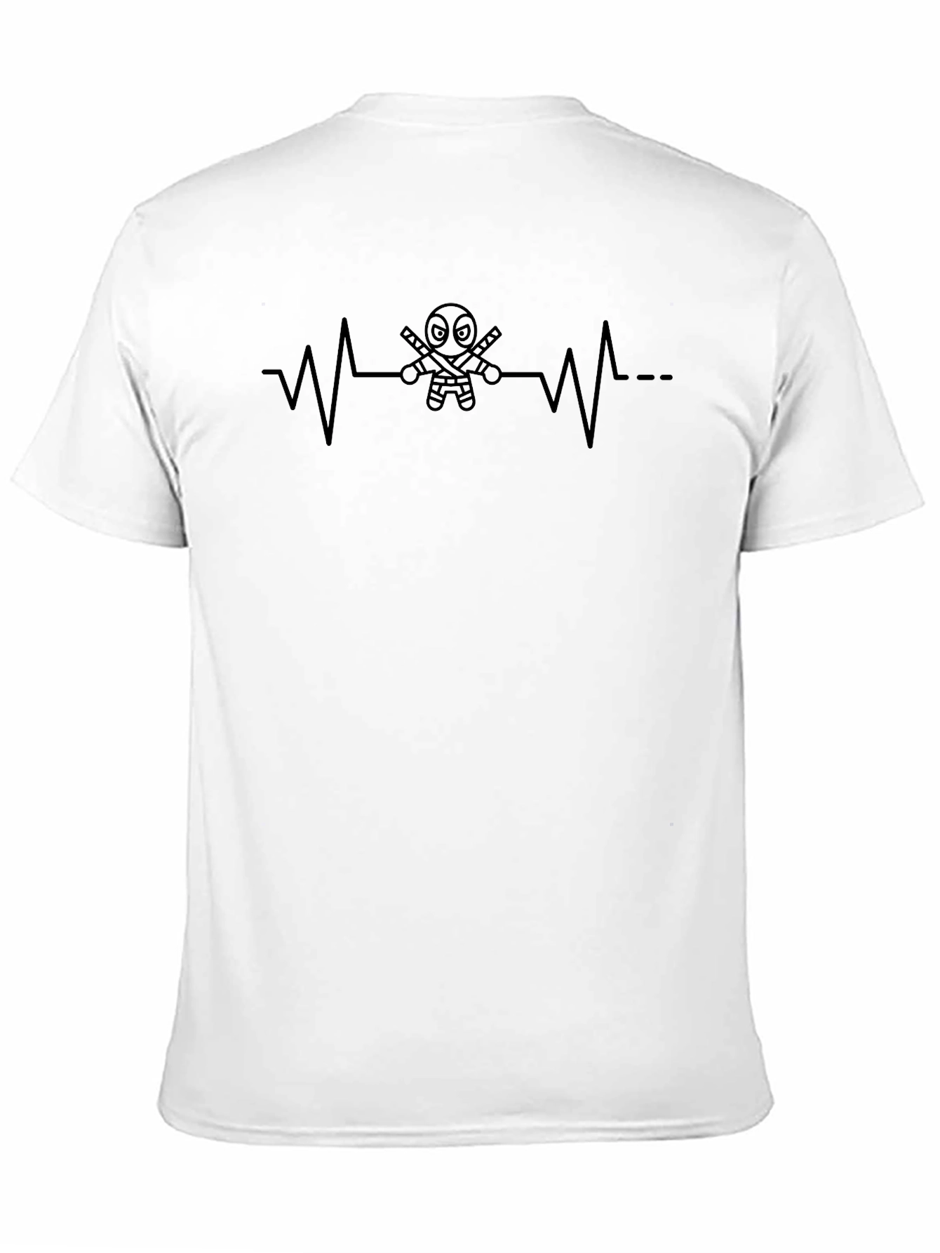 Deadpool Heartbeat T-Shirt - Mens Black Tee