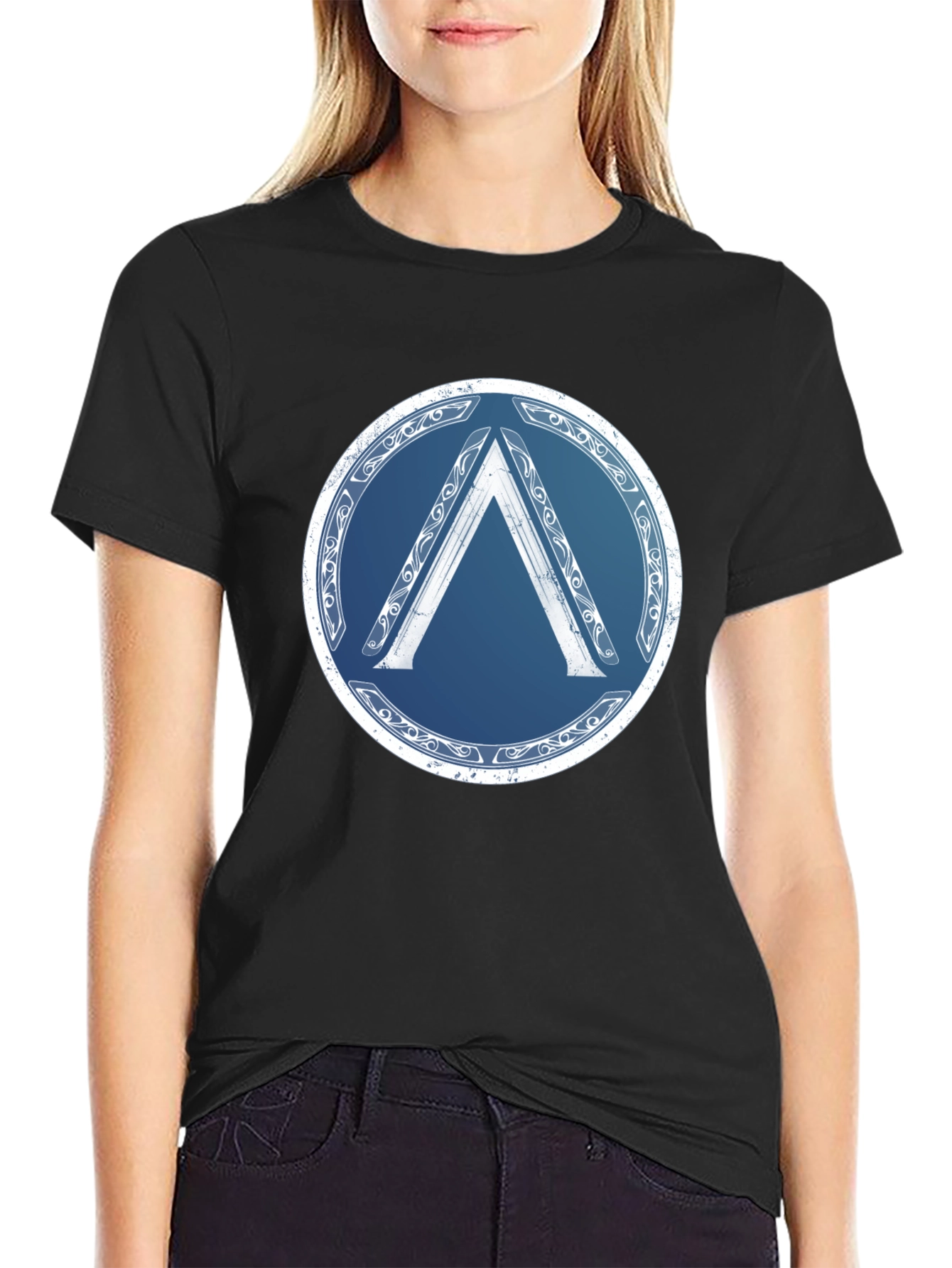Spartan Shield T-Shirt - Black Graphic Tee