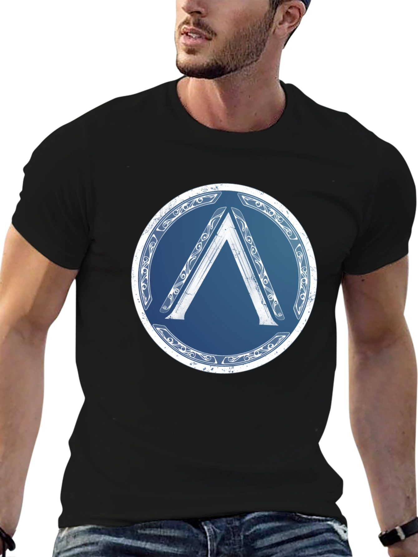 Spartan Shield T-Shirt - Black Graphic Tee