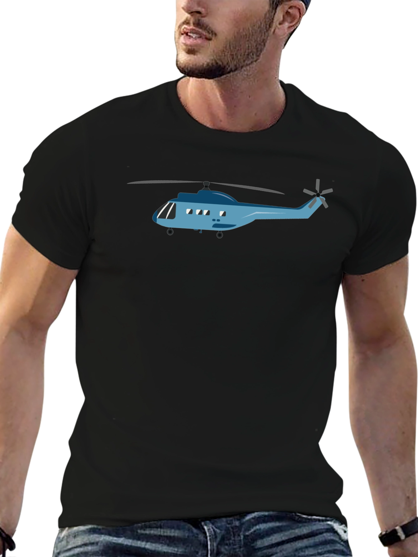 Helicopter Graphic Tee - Cool Aviation Design