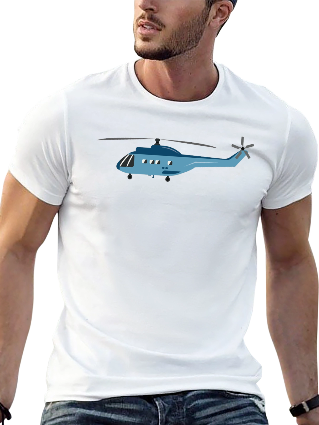 Helicopter Graphic Tee - Cool Aviation Design