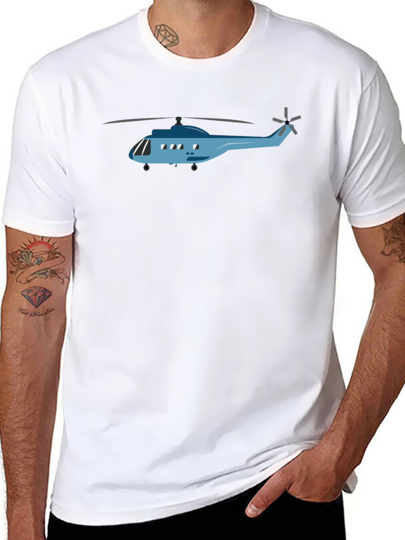 Helicopter Graphic Tee - Cool Aviation Design