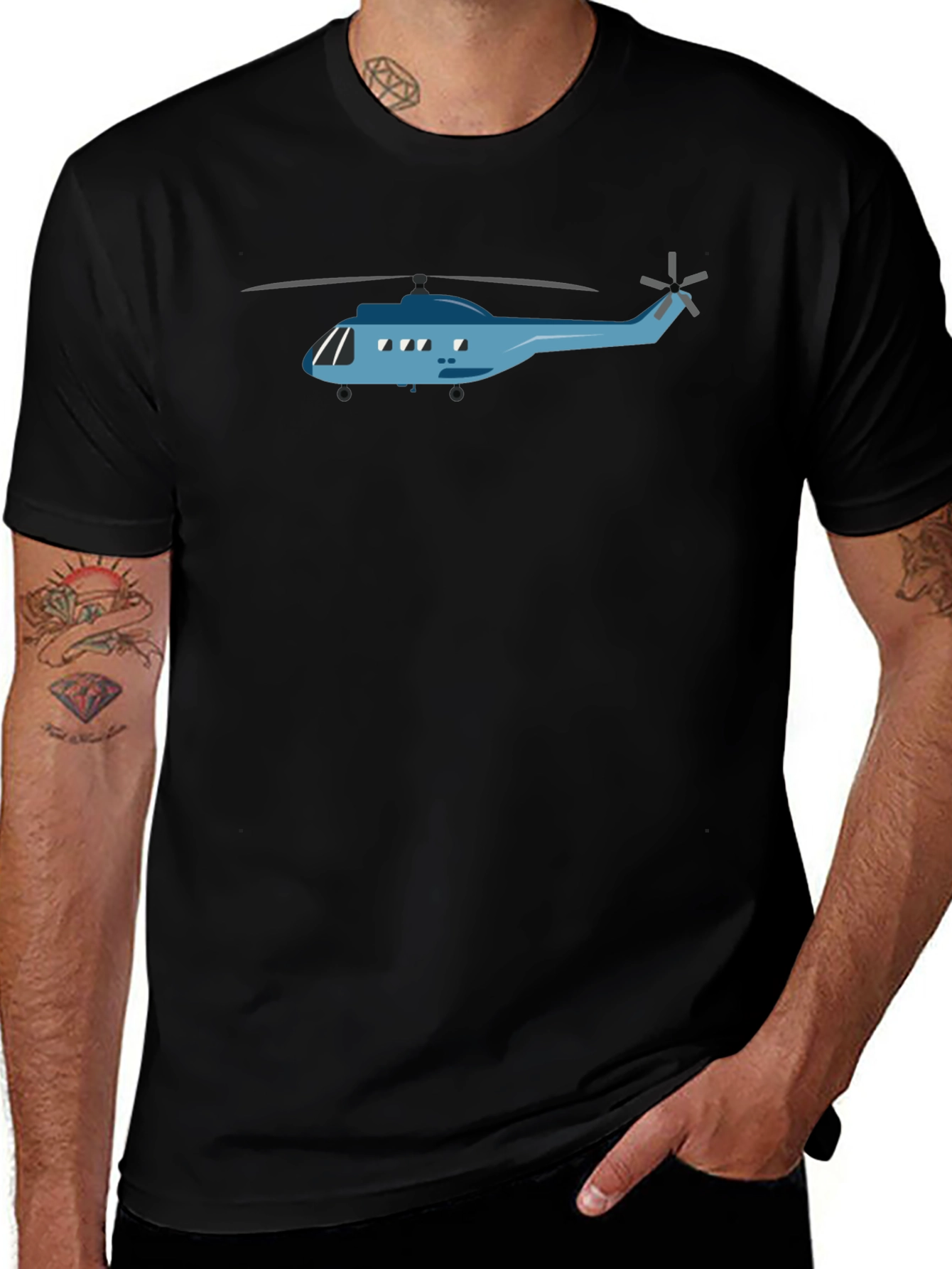 Helicopter Graphic Tee - Cool Aviation Design