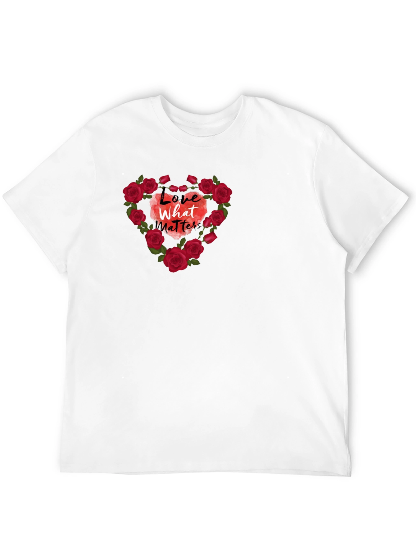 Love What Matters Rose Heart Graphic Tee - Black