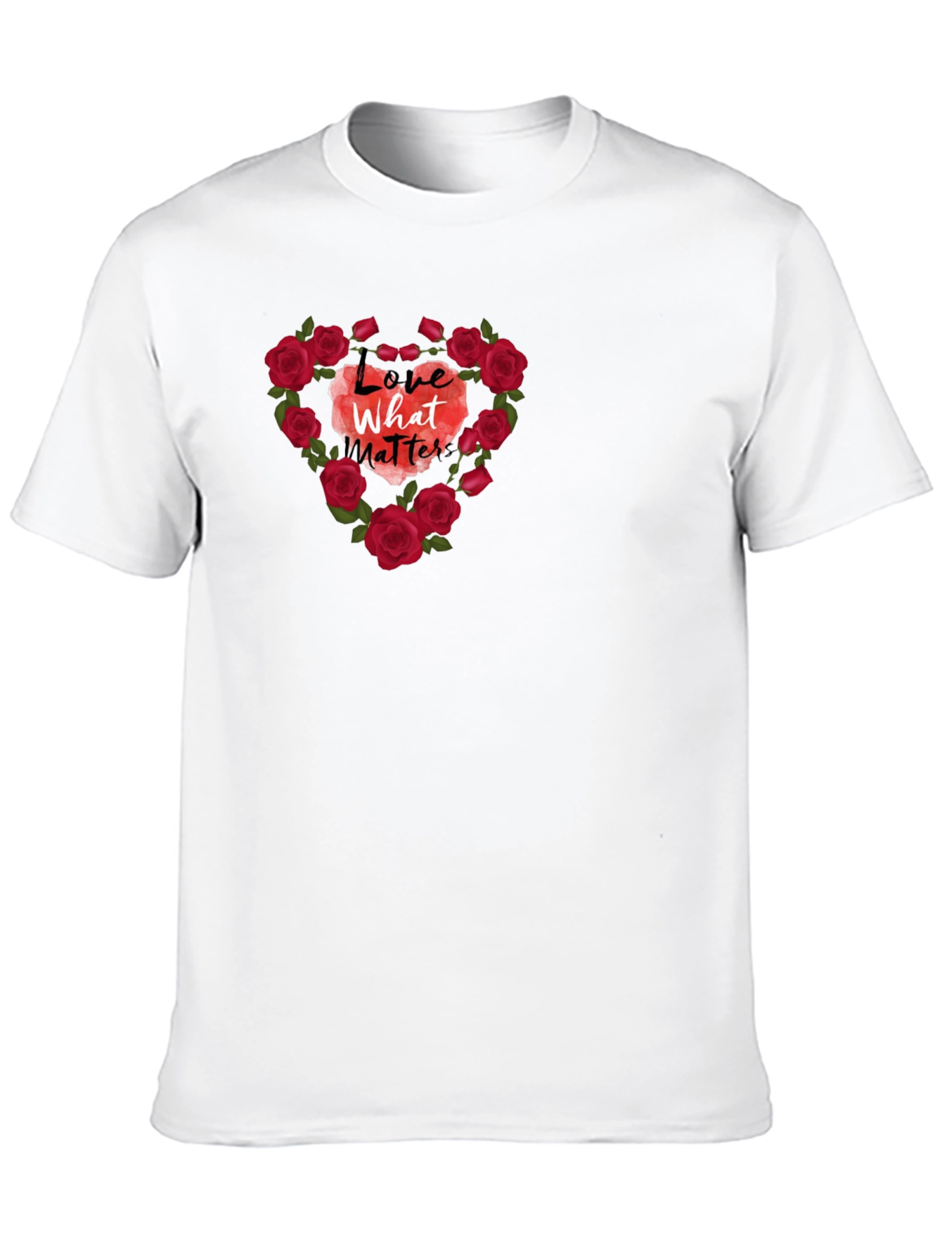 Love What Matters Rose Heart Graphic Tee - Black