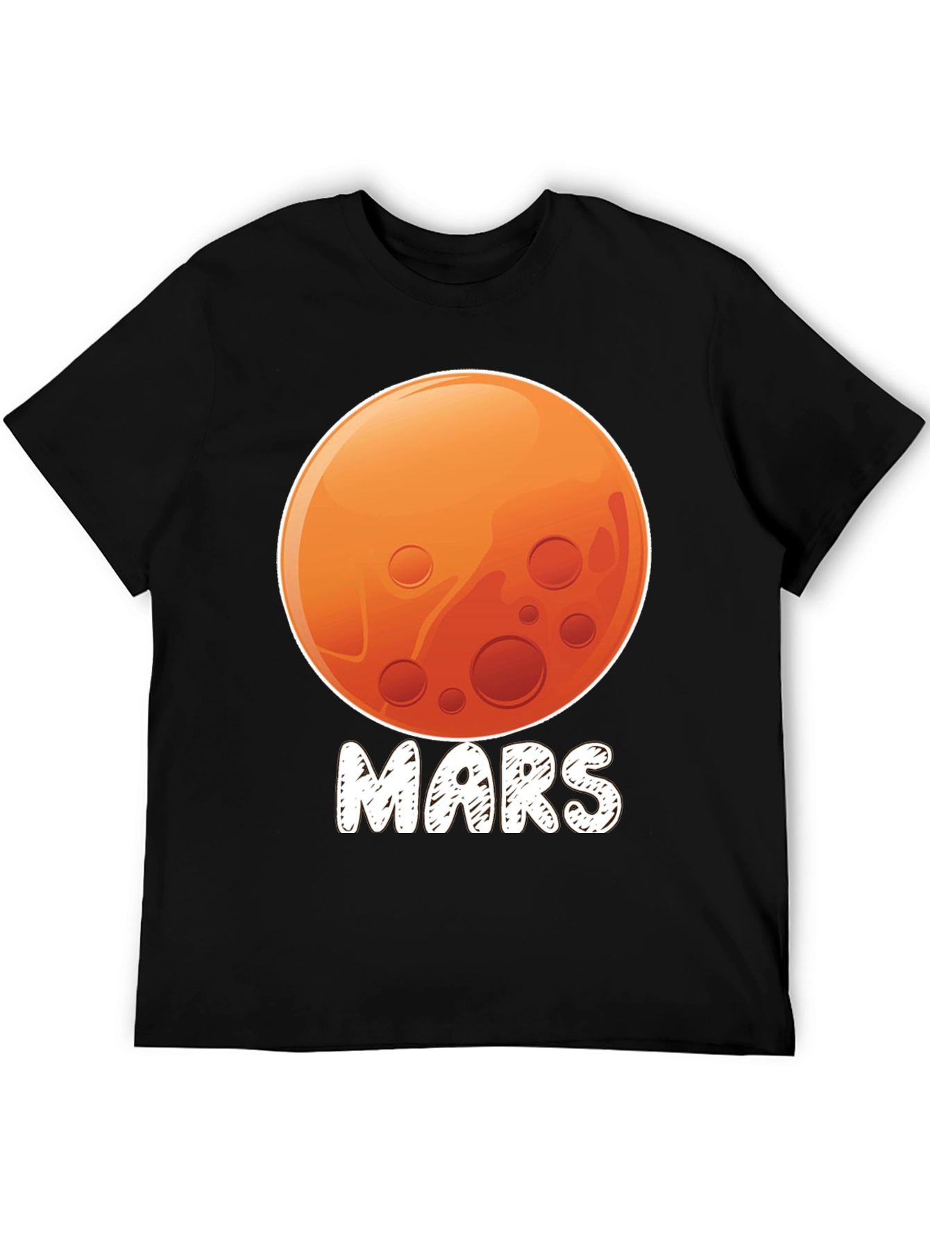 Mars Planet Graphic Black T-Shirt